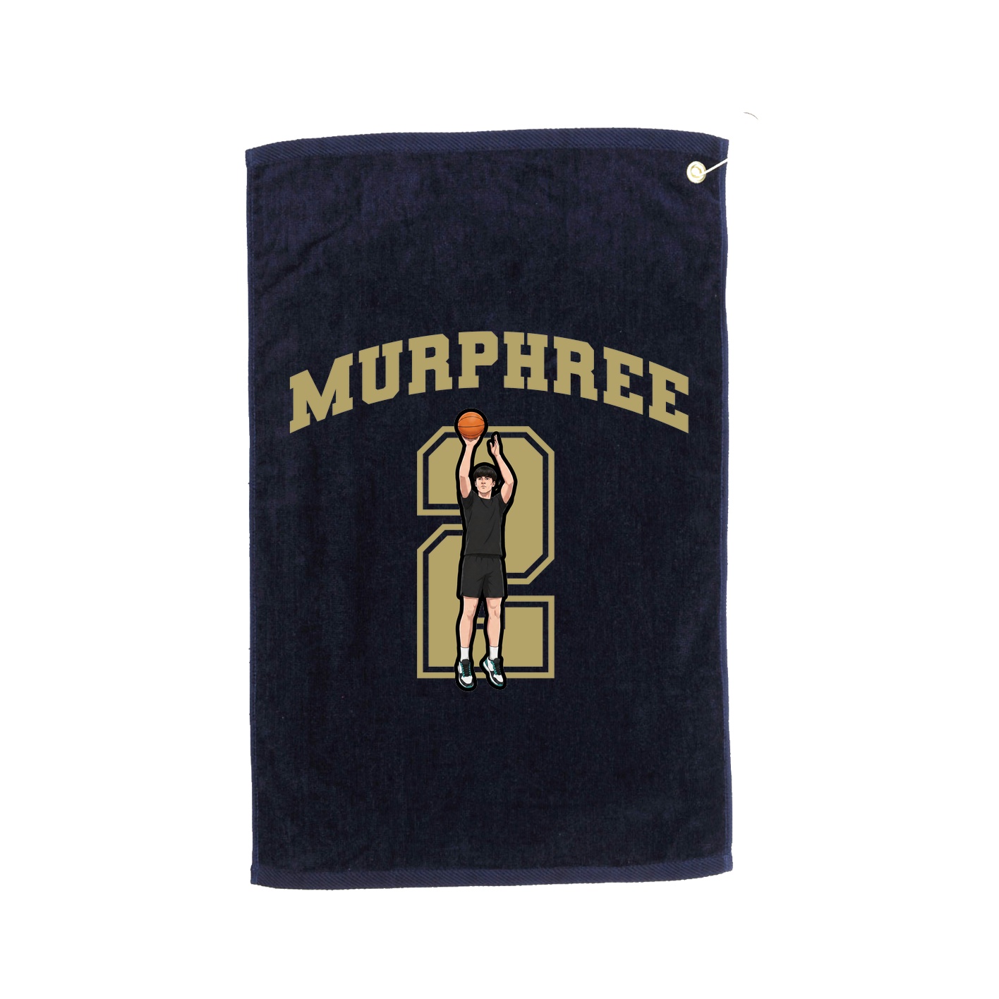 Golf Towel — Number in Navy