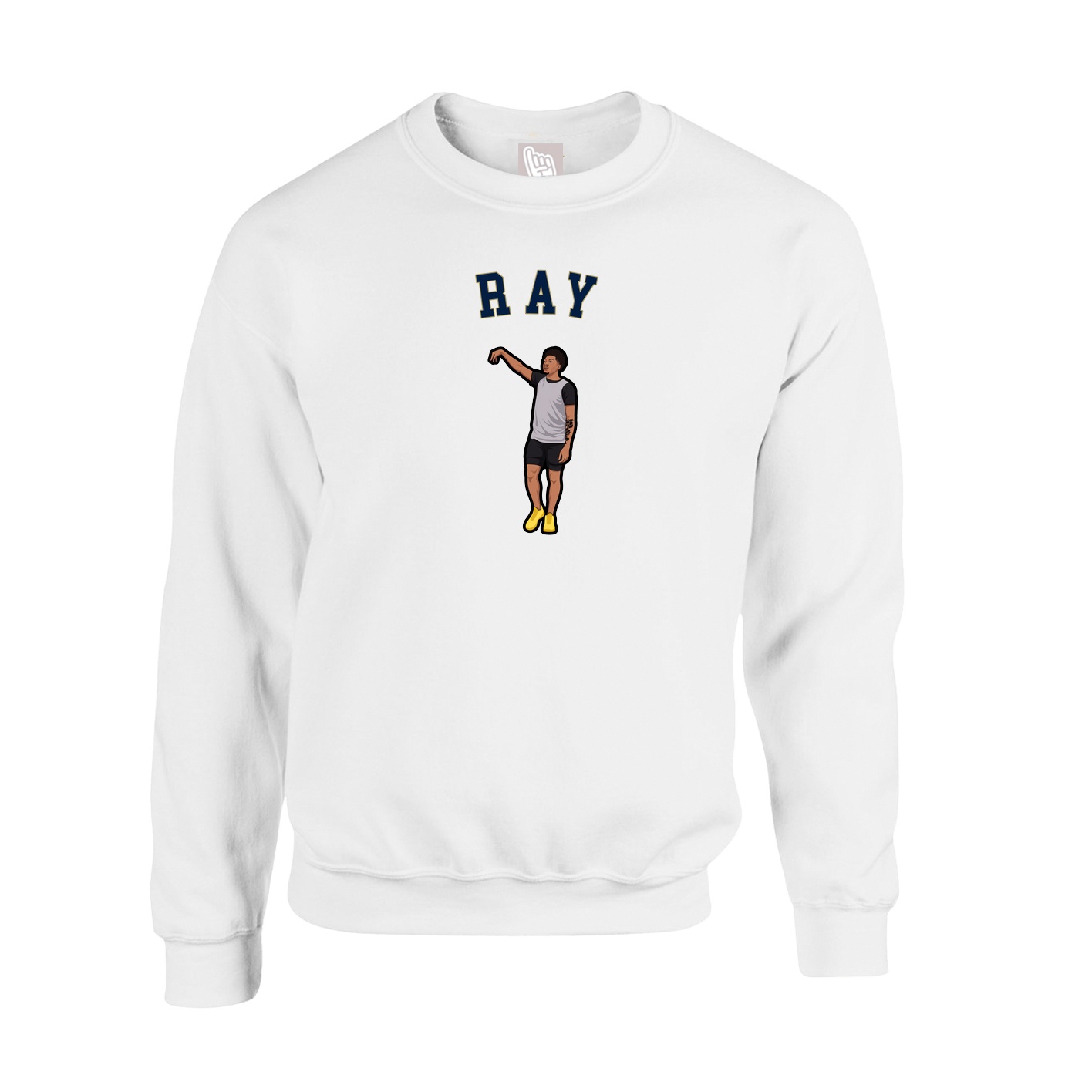 Fleece Crew — Shirsey Arch in White