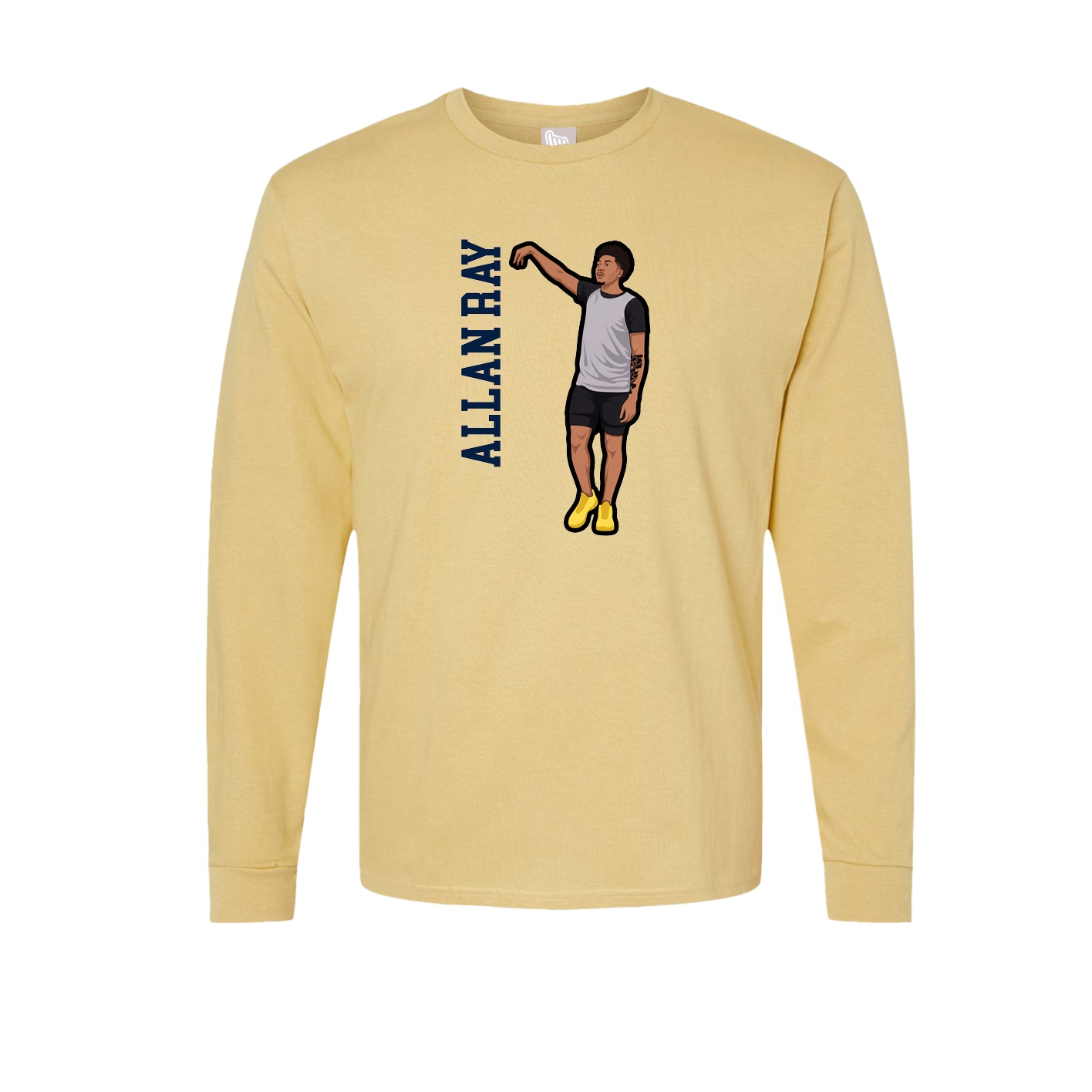 Long Sleeve Tee — Name Vertical in Vegas Gold