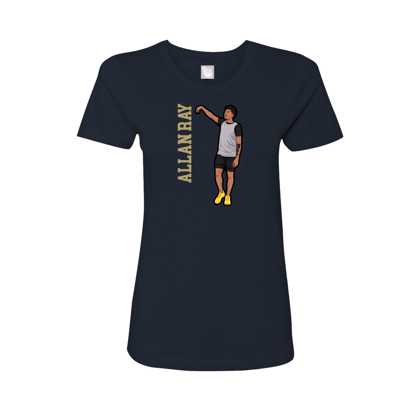 Fitted Women's Tee — Name Vertical in Navy