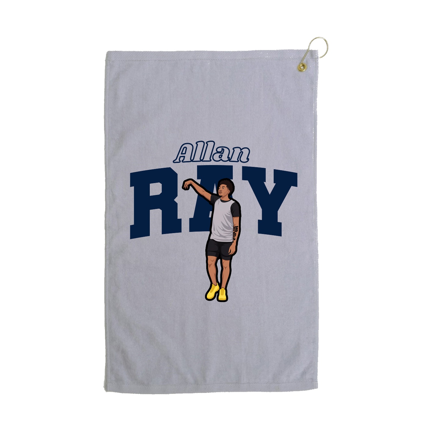 Golf Towel — Name Arch in Grey