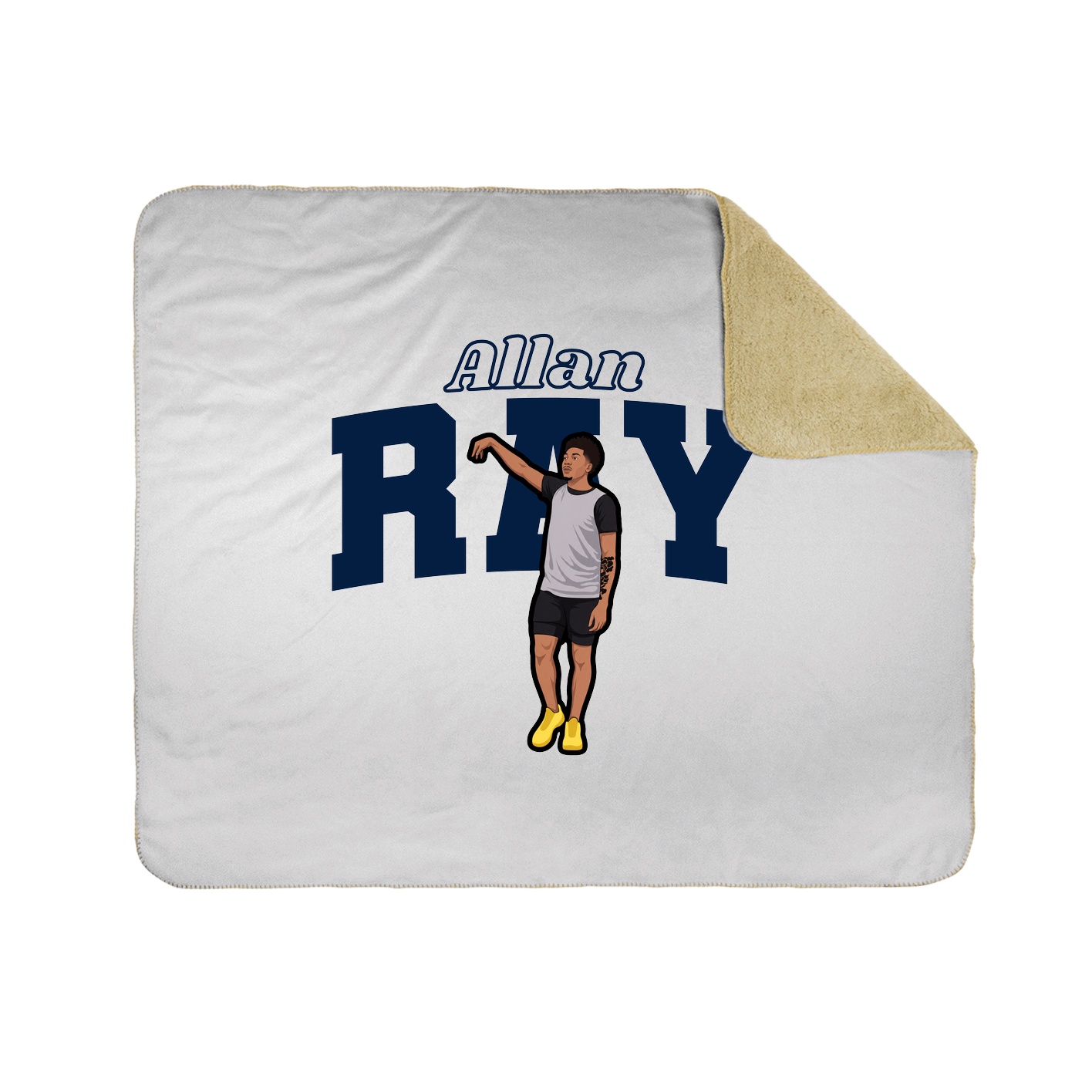Throw Blanket — Name Arch in White
