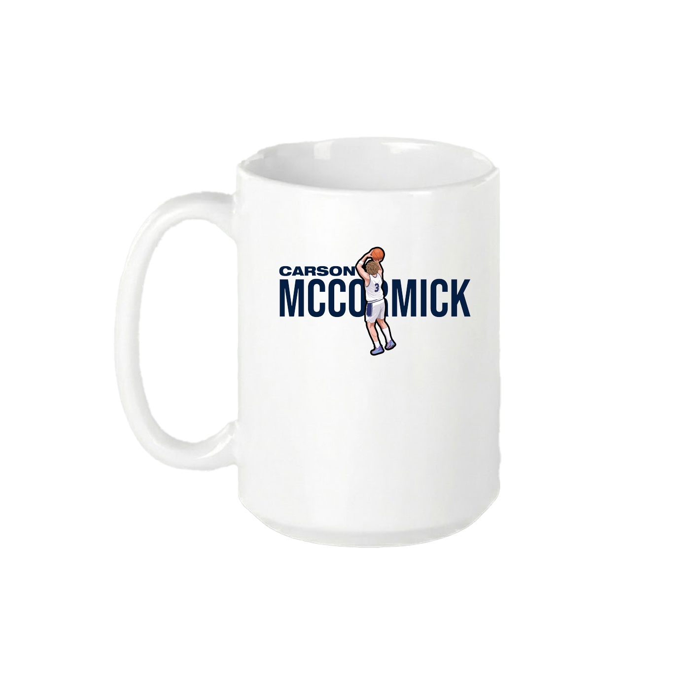 15oz Coffee Mug — Player Name in White