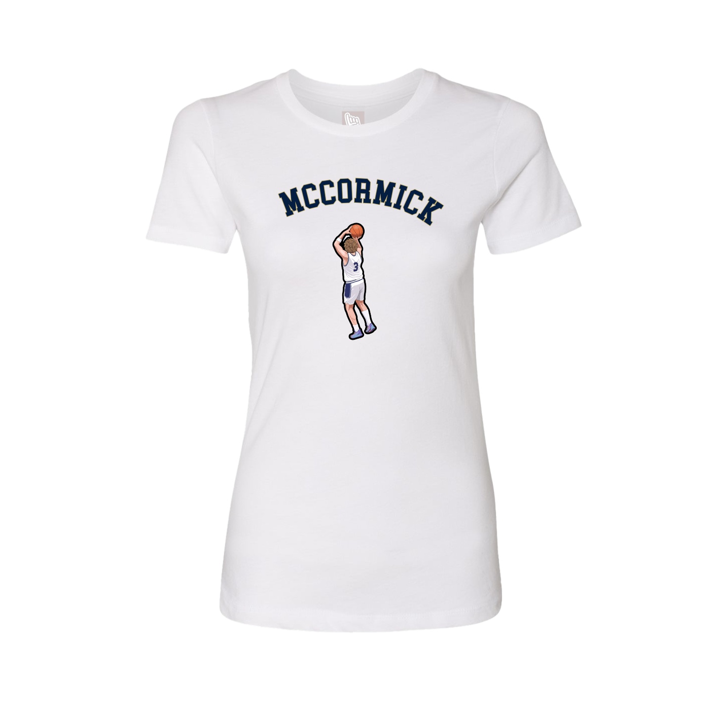 Fitted Women's Tee — Shirsey Arch in White