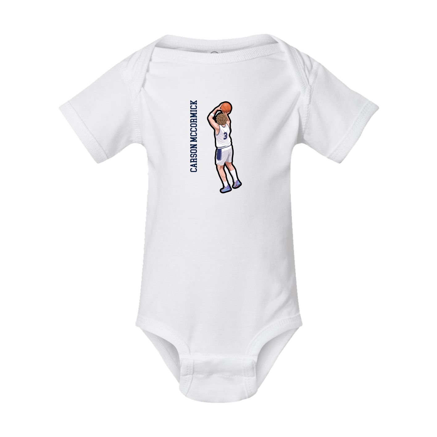 Baby Onesie — Name Vertical in White