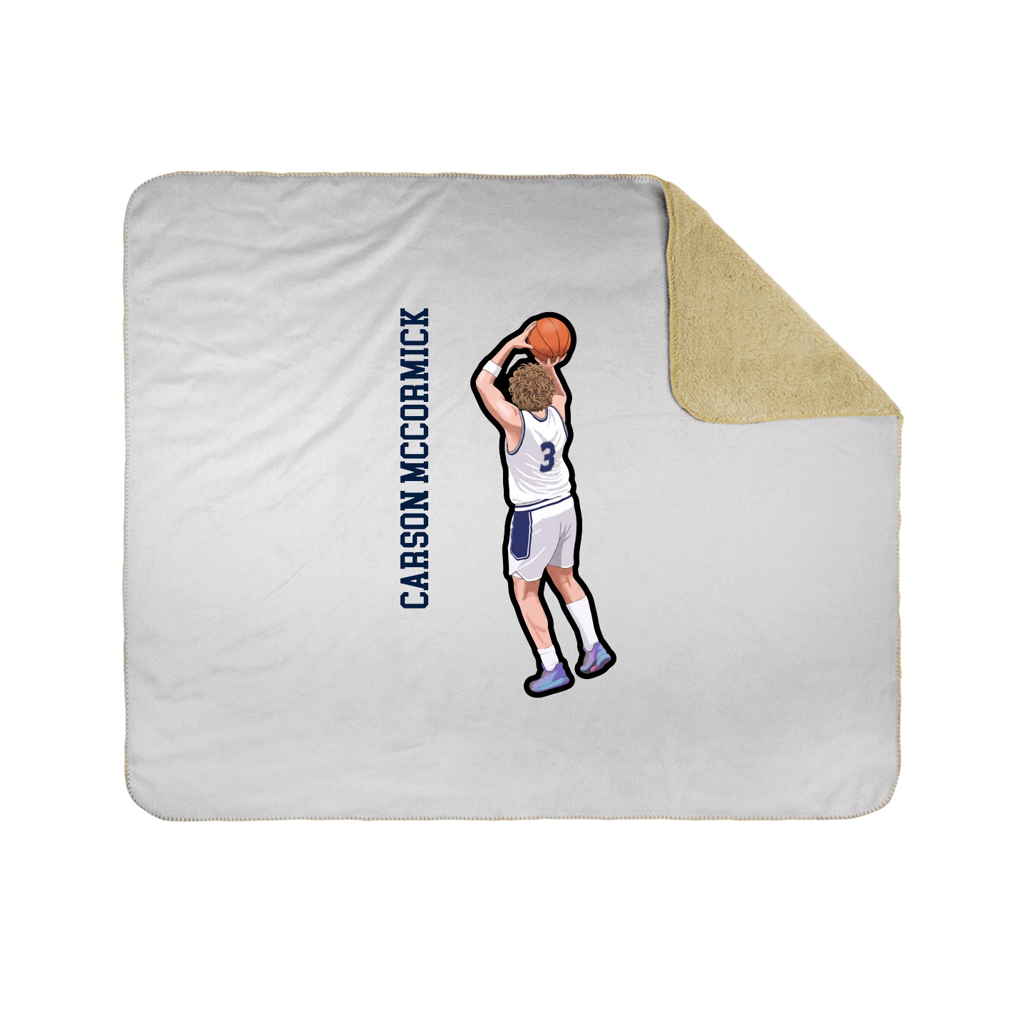 Throw Blanket — Name Vertical in White