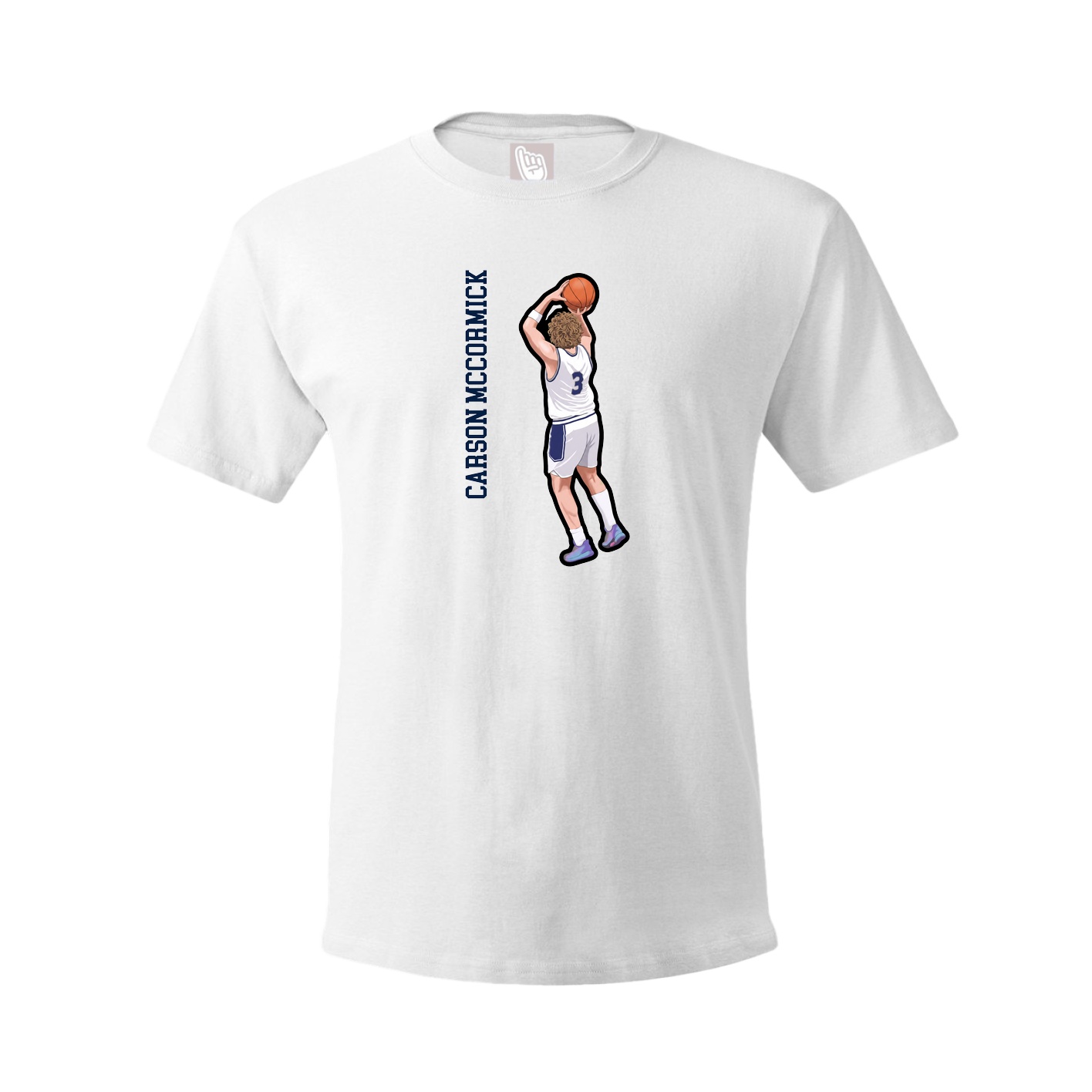 Tee — Name Vertical in White