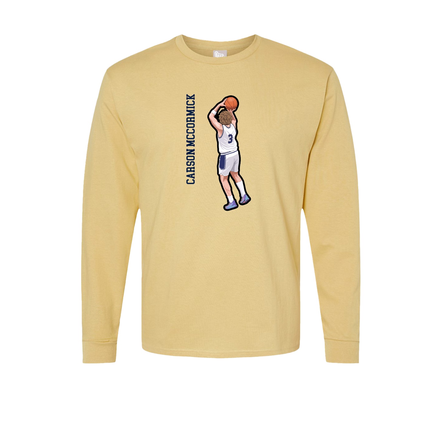 Long Sleeve Tee — Name Vertical in Vegas Gold