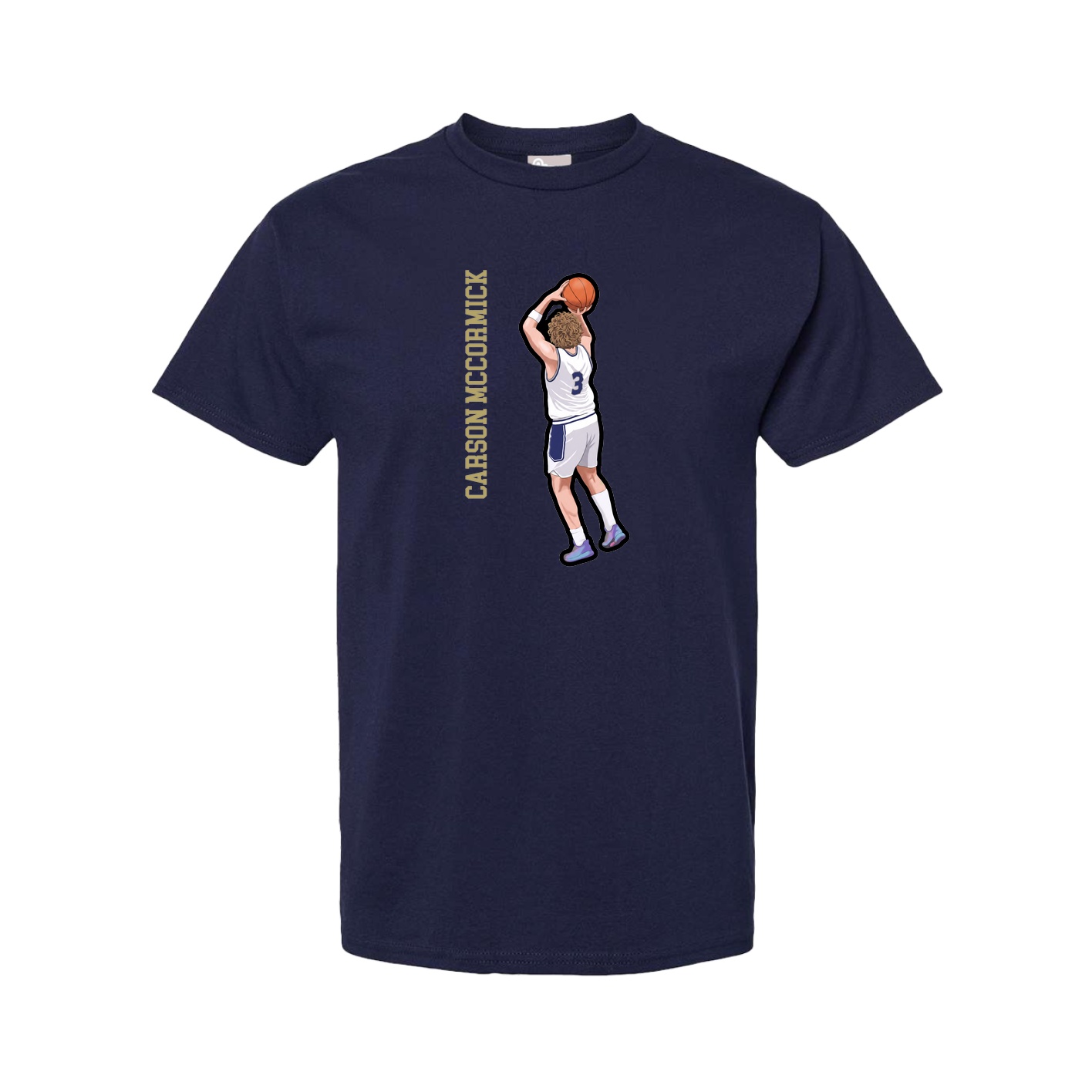 Youth Tee — Name Vertical in Navy