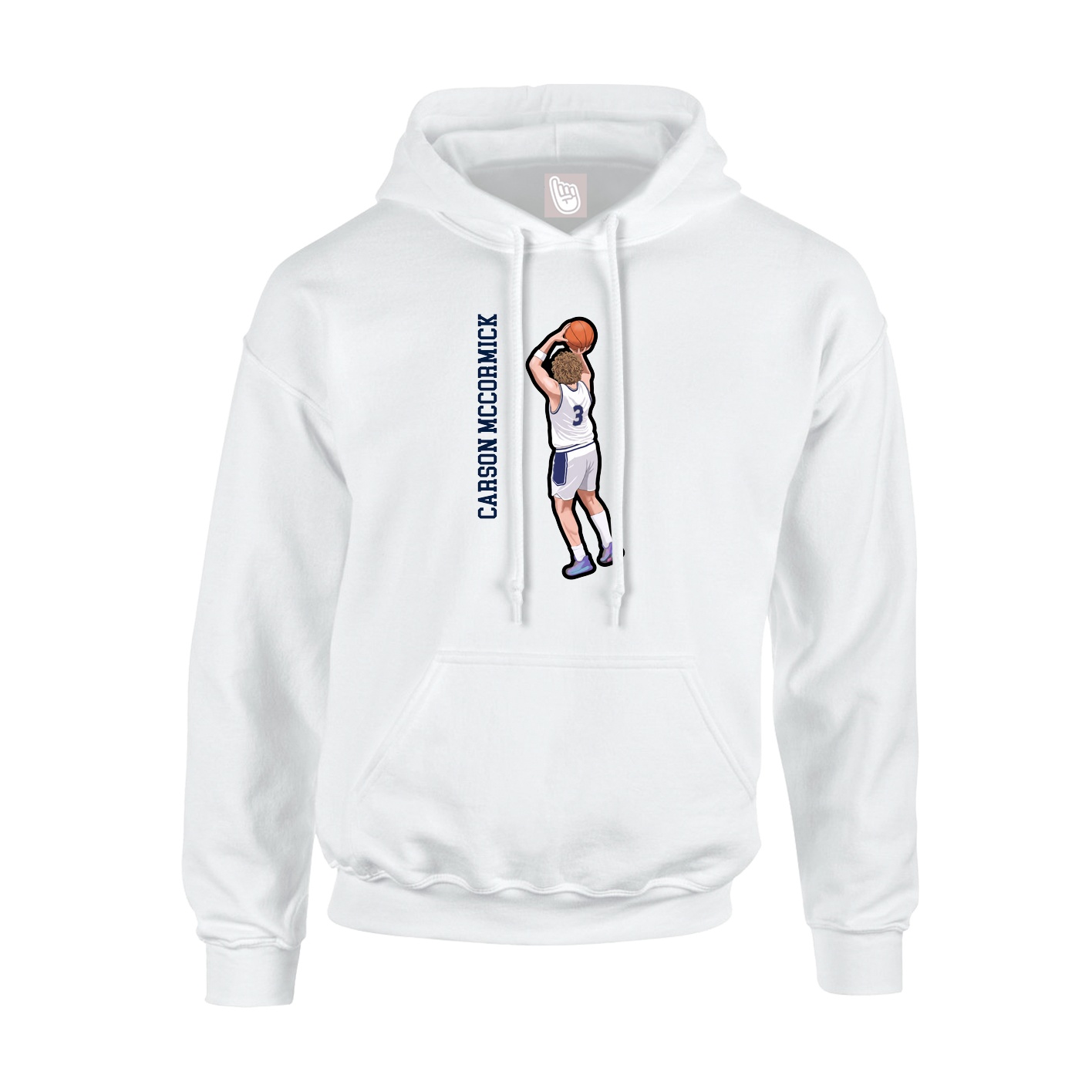 Hoodie — Name Vertical in White
