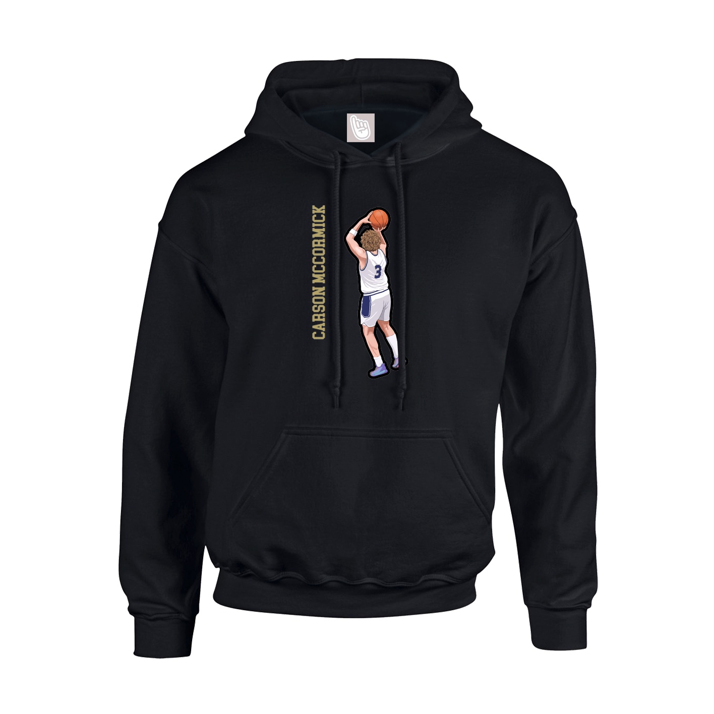 Youth Hoodie — Name Vertical in Black