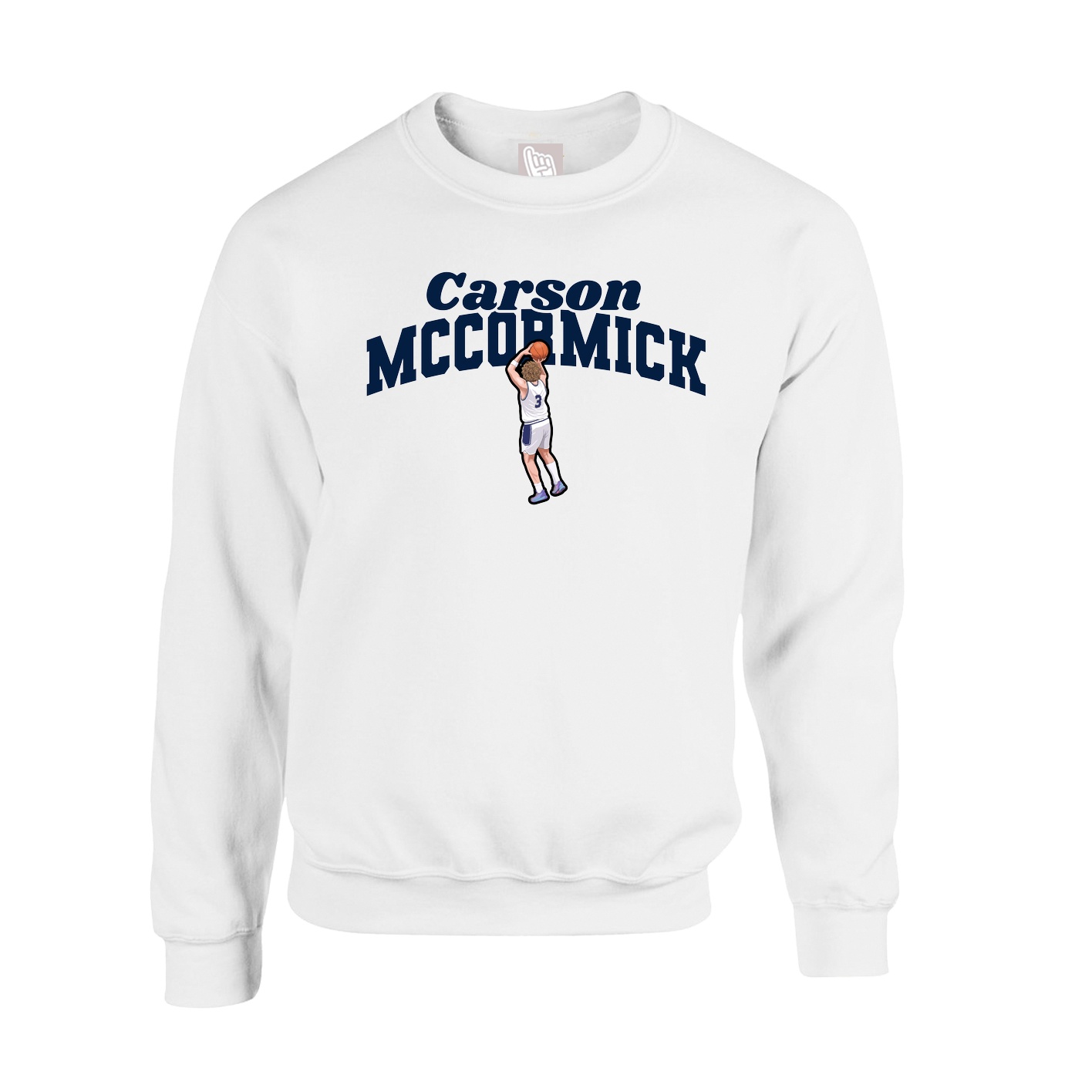 Fleece Crew — Signature Arch in White
