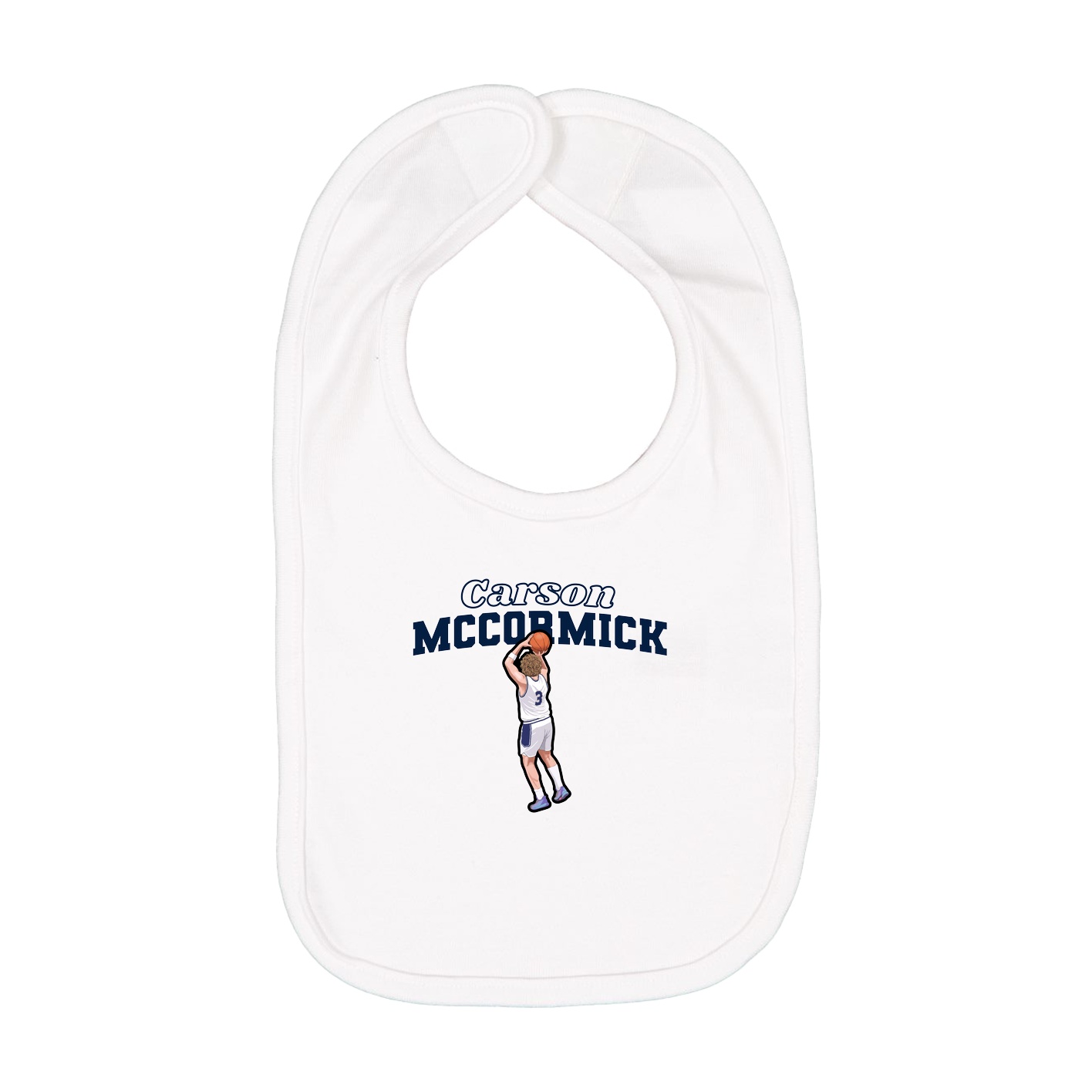 Infant Bib — Name Arch in White