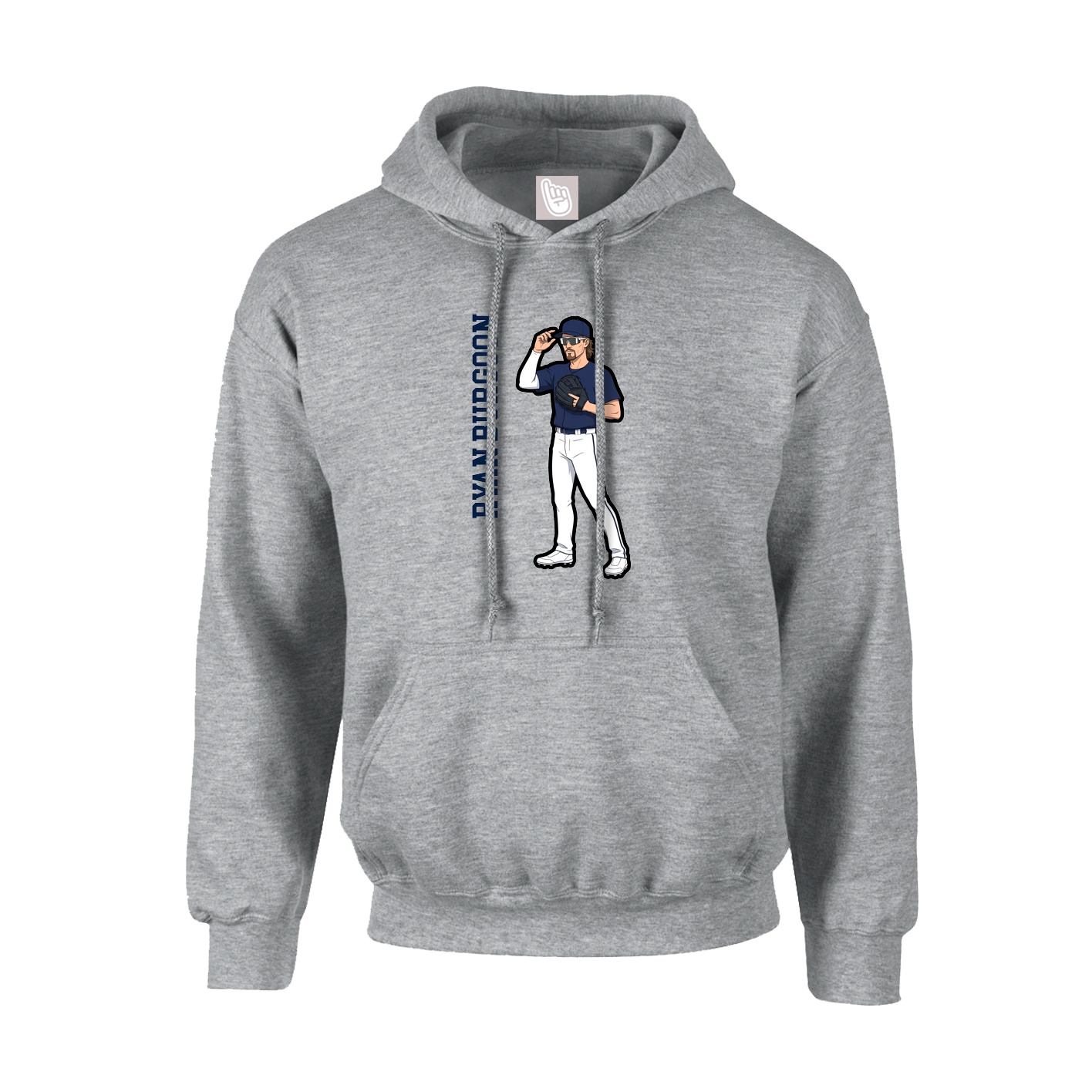 Youth Hoodie — Name Vertical in Grey