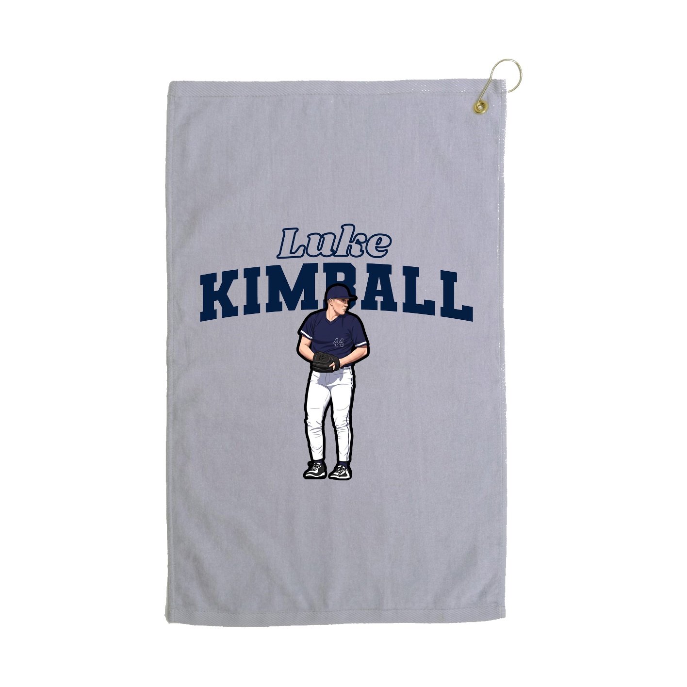 Golf Towel — Name Arch in Grey