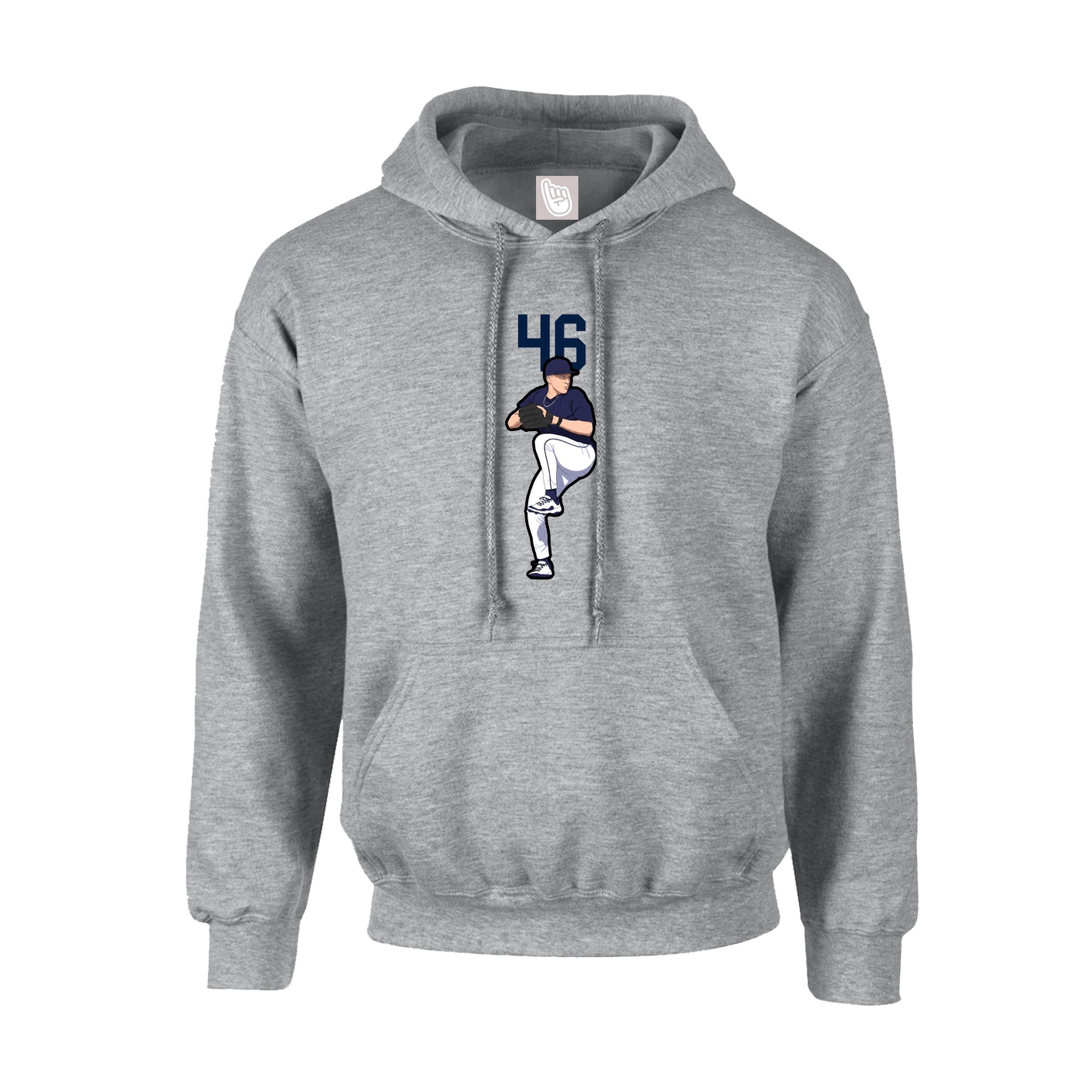 Hoodie — Number Top in Grey