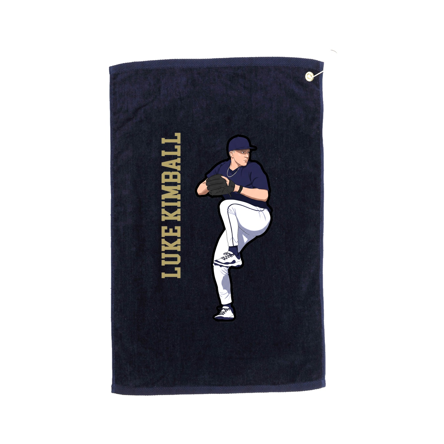 Golf Towel — Name Vertical in Navy