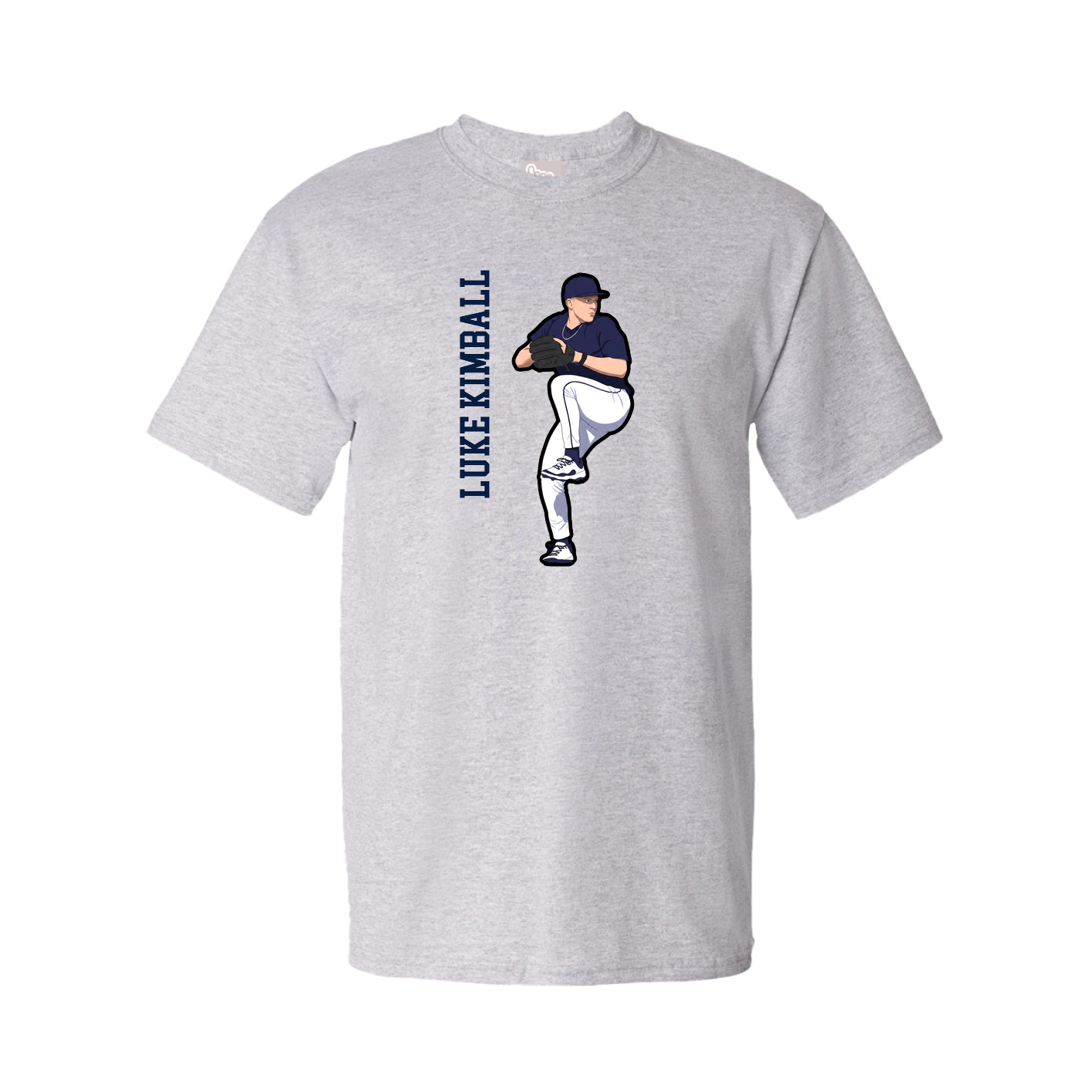 Youth Tee — Name Vertical in Grey