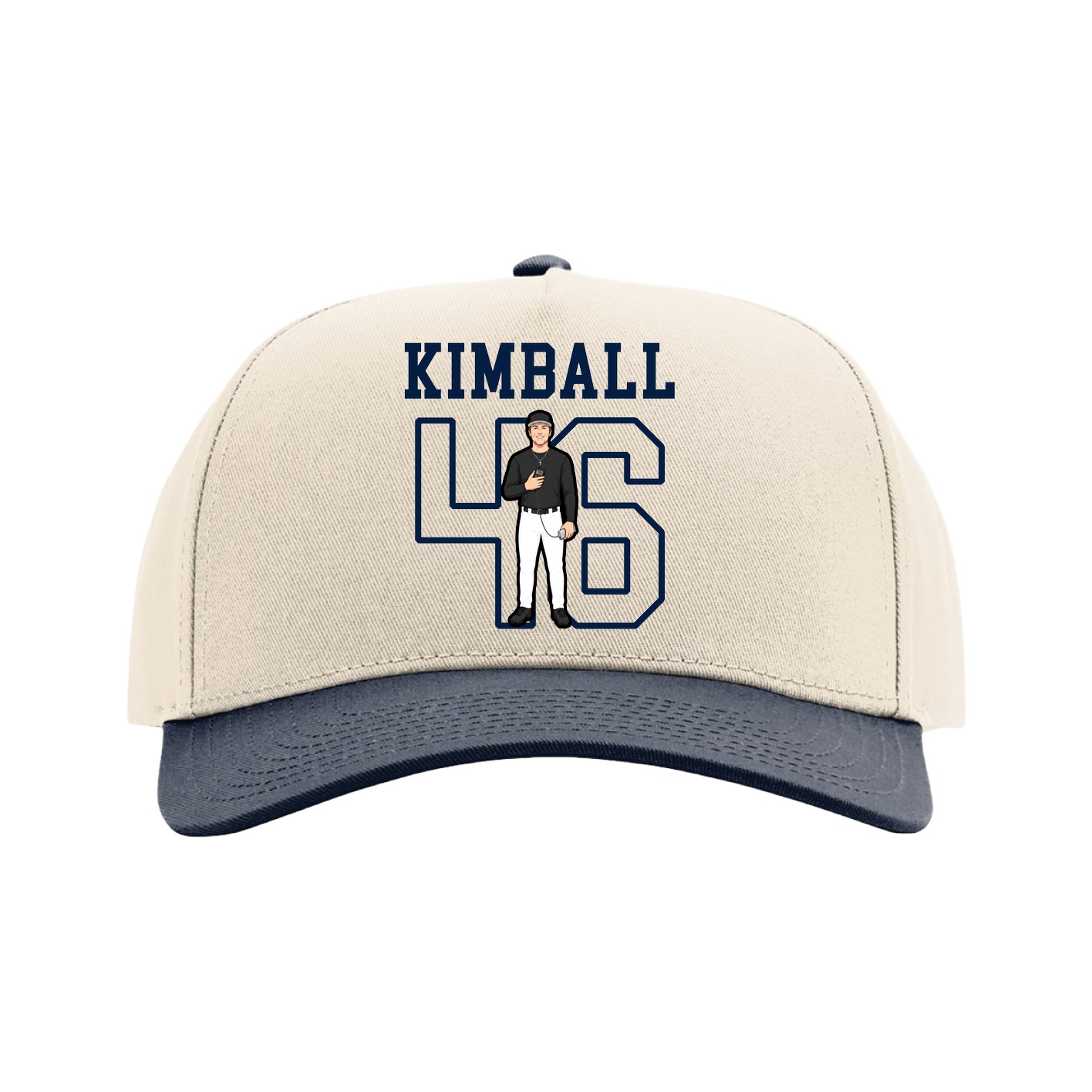 Full Fabric Five-Panel Champ Cap — Shirsey in Cream/Navy