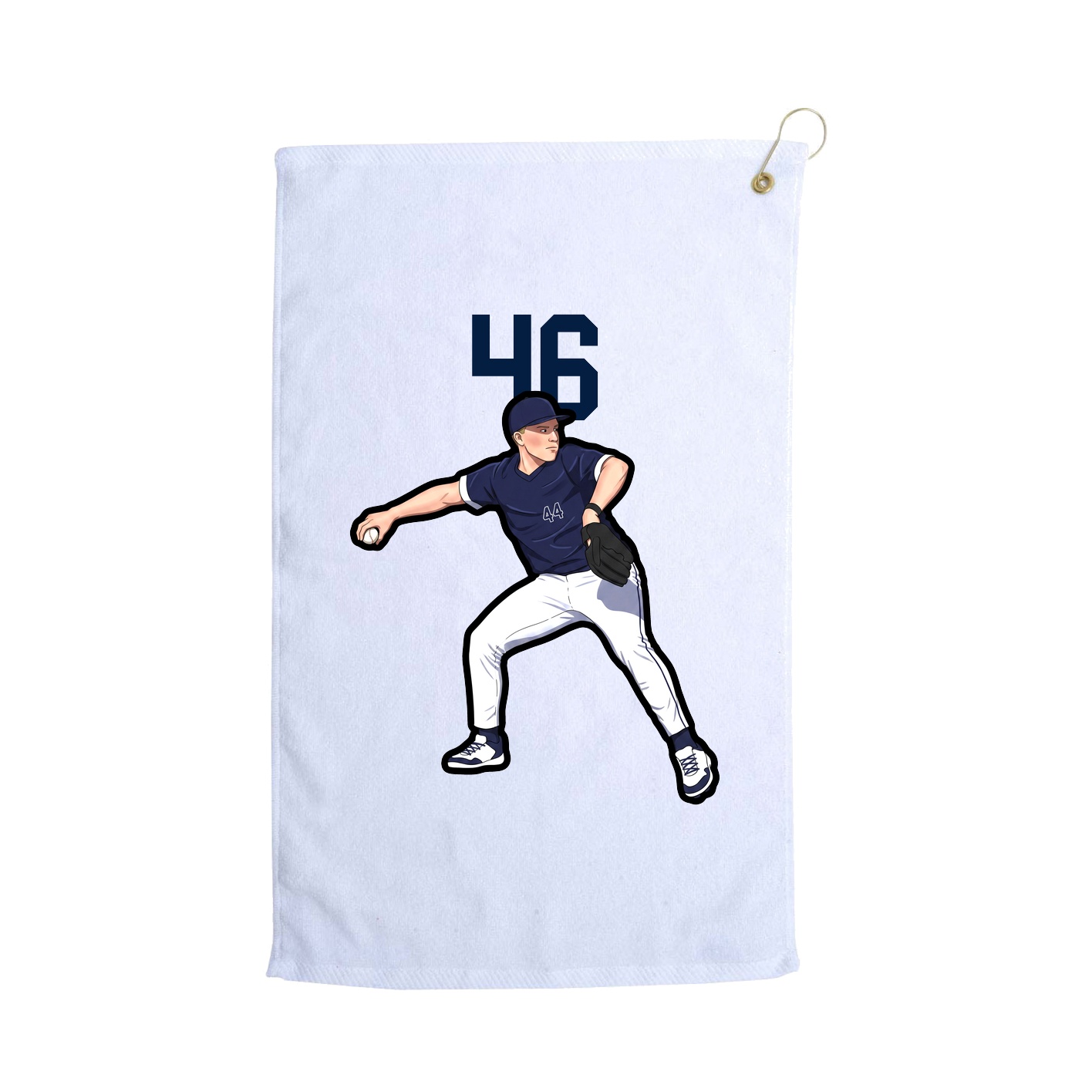 Golf Towel — Number Top in White