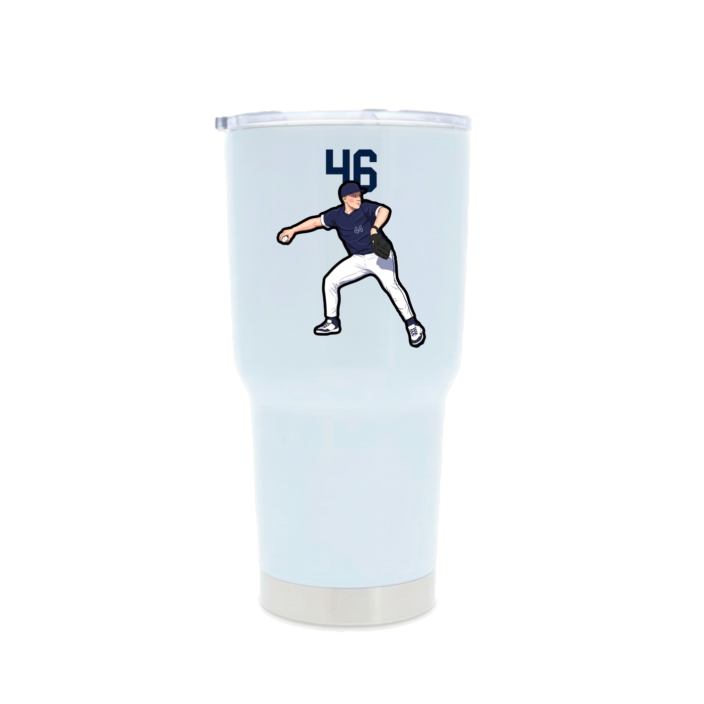 30oz Stainless Steel Tumbler — Number Top in White