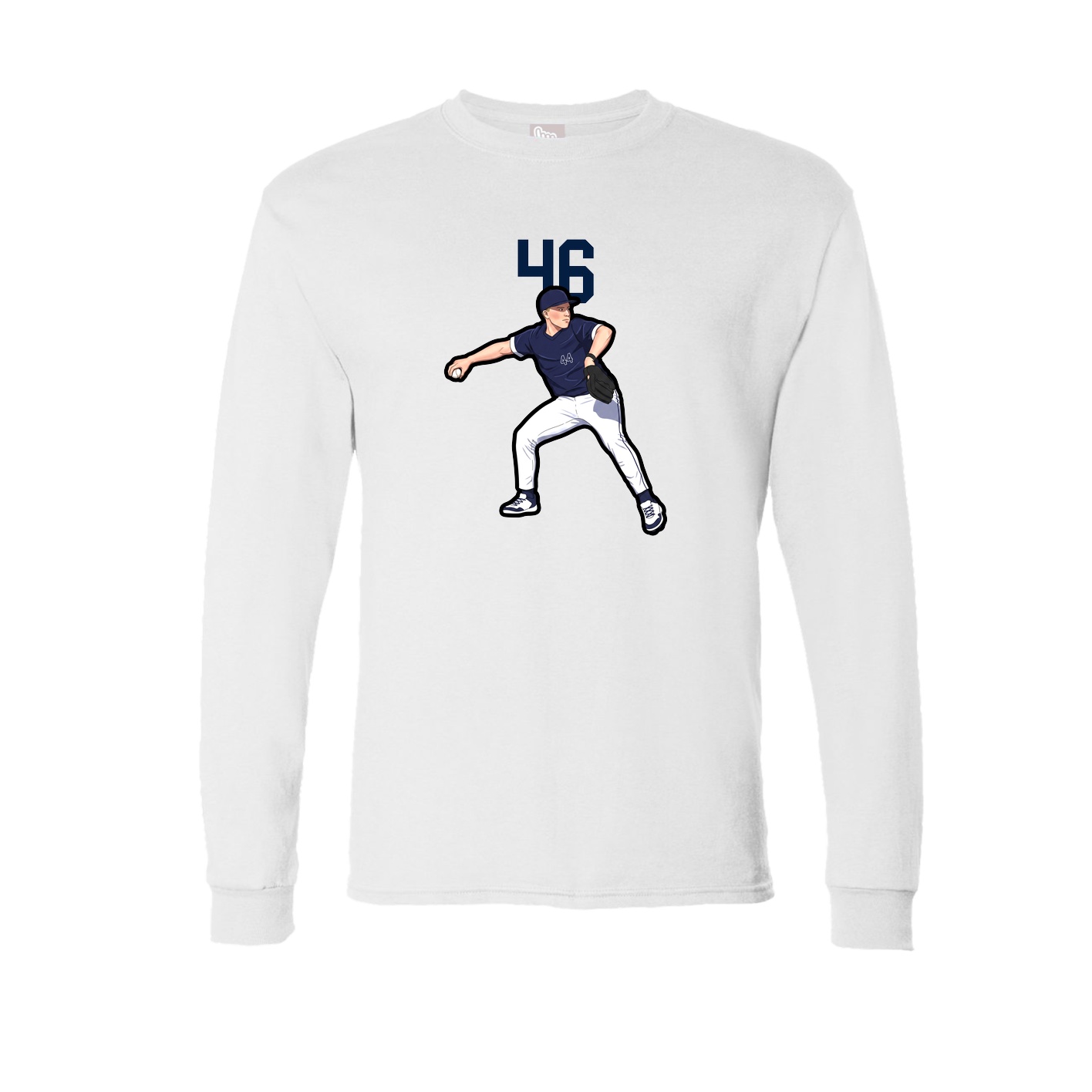 Long Sleeve Tee — Number Top in White