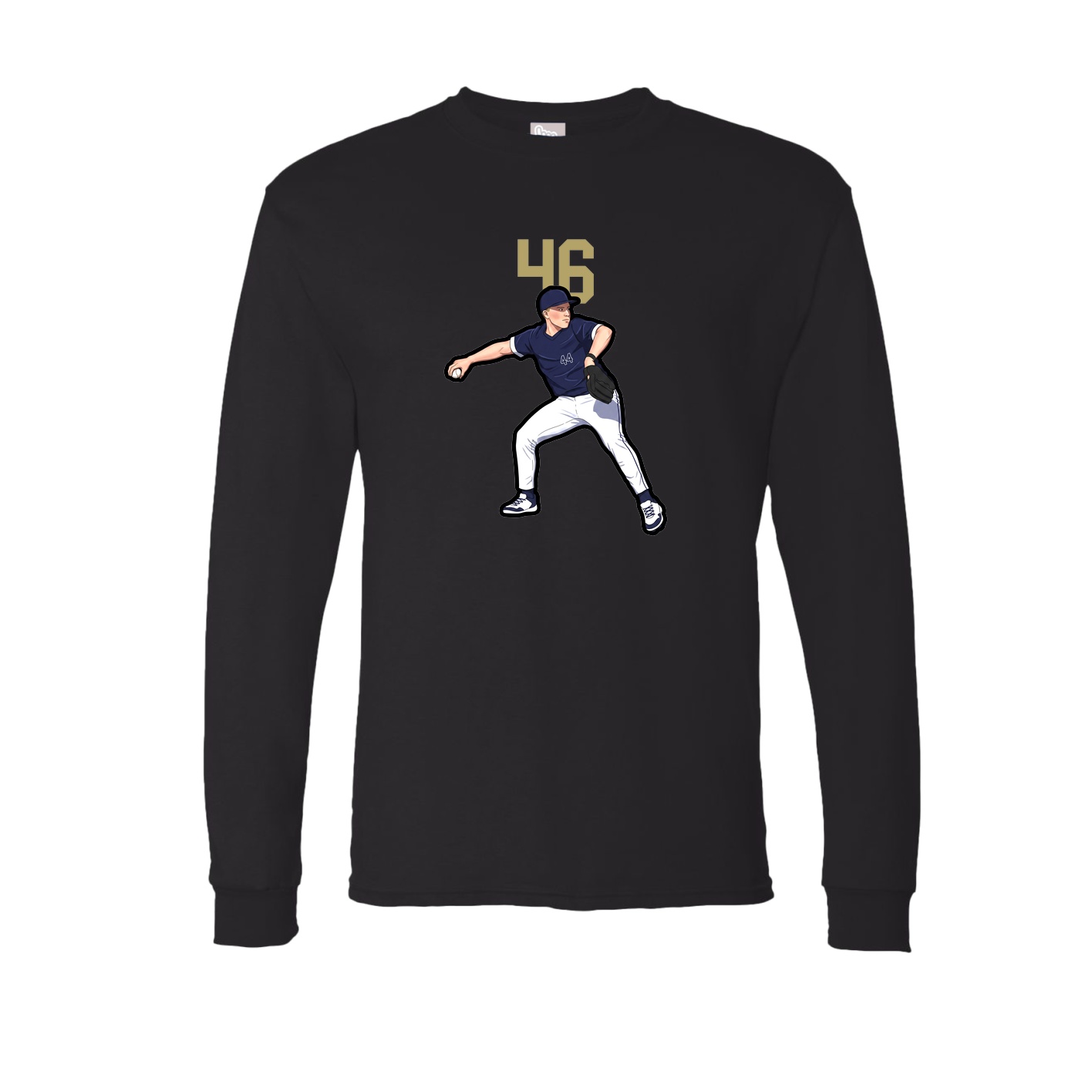 Long Sleeve Tee — Number Top in Black