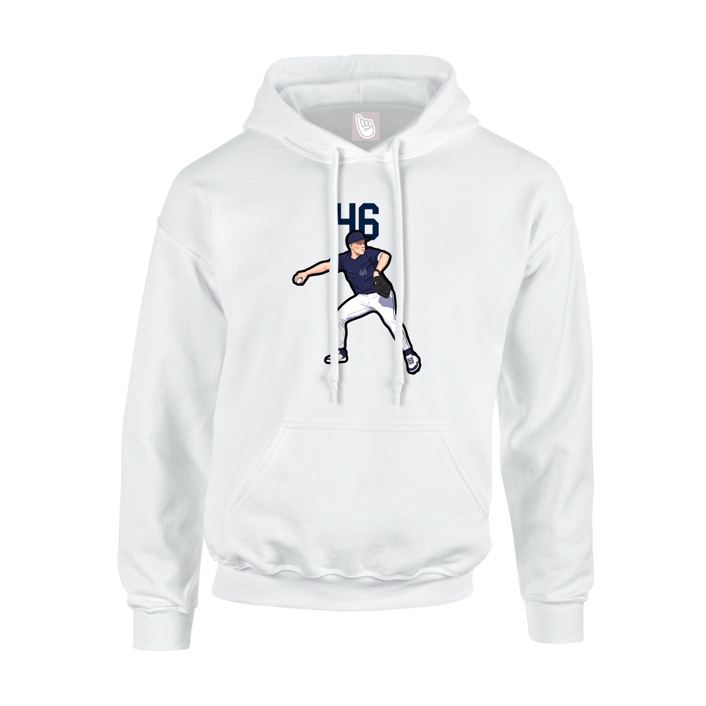 Hoodie — Number Top in White