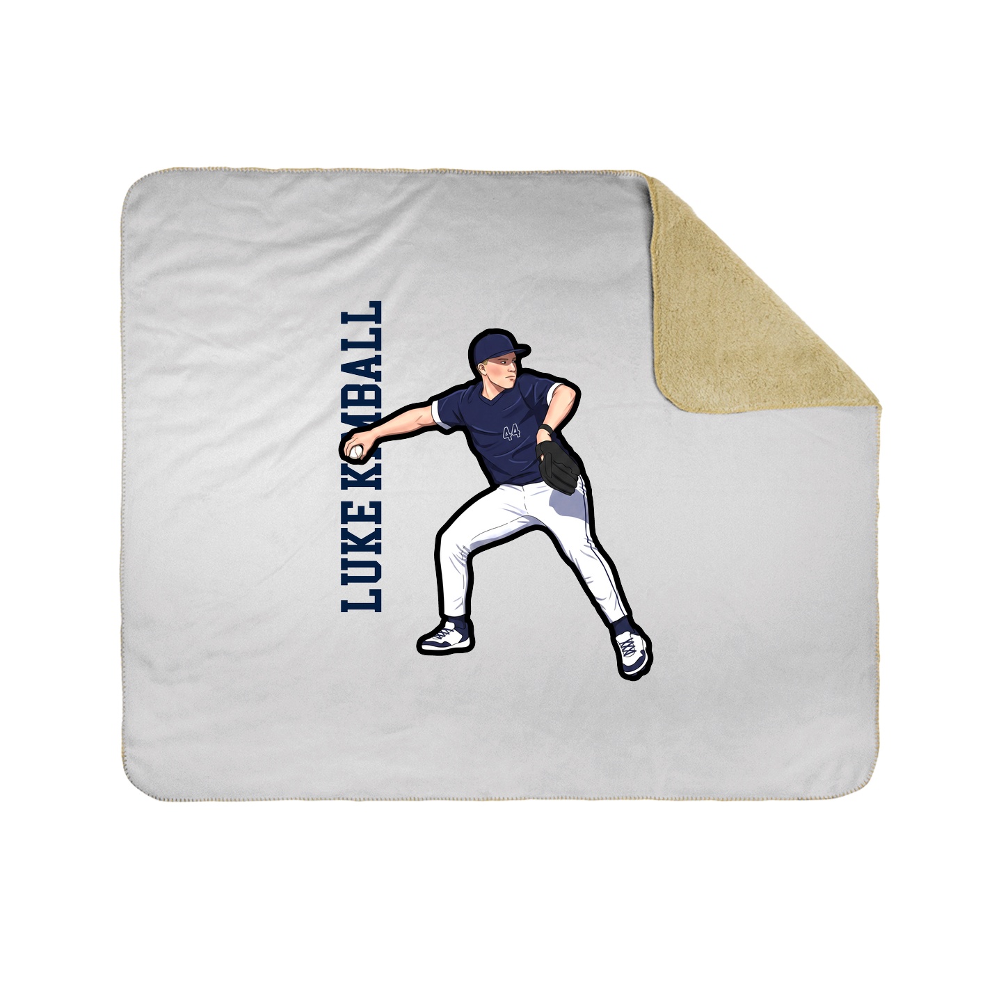 Throw Blanket — Name Vertical in White