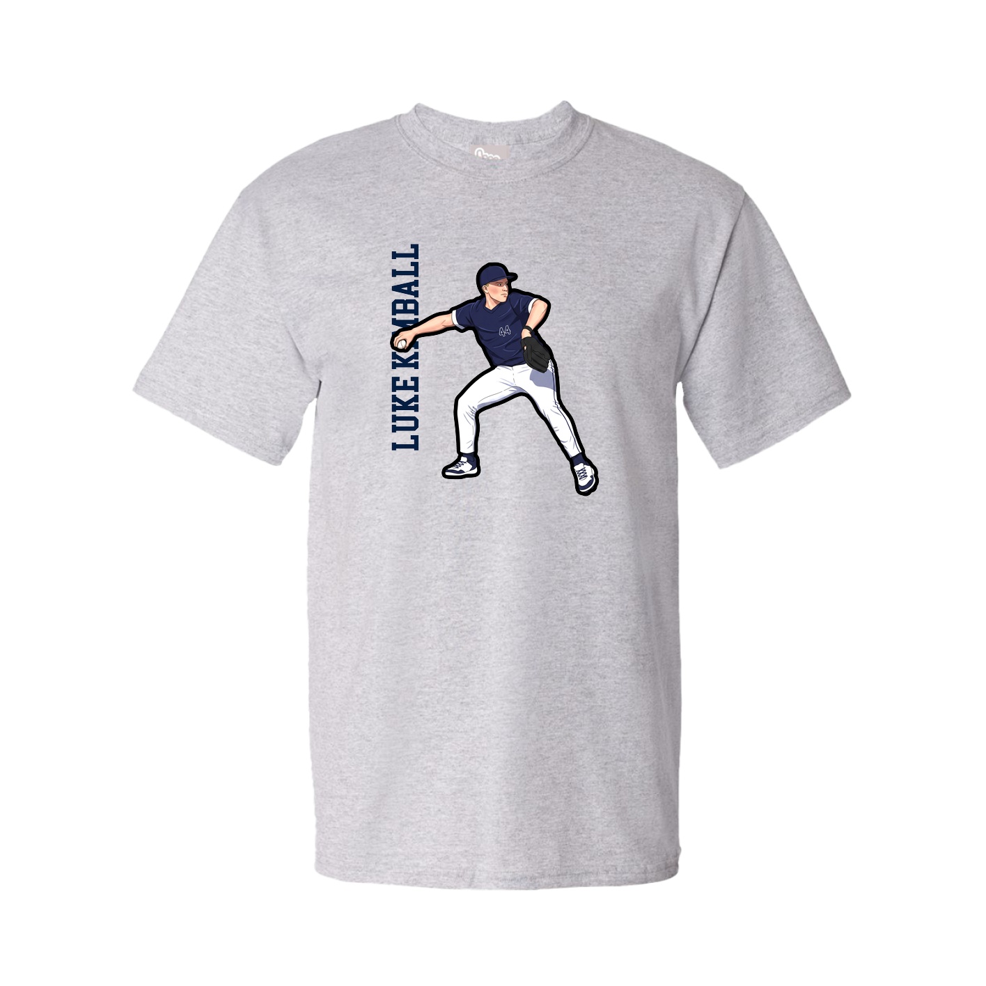 Tee — Name Vertical in Grey