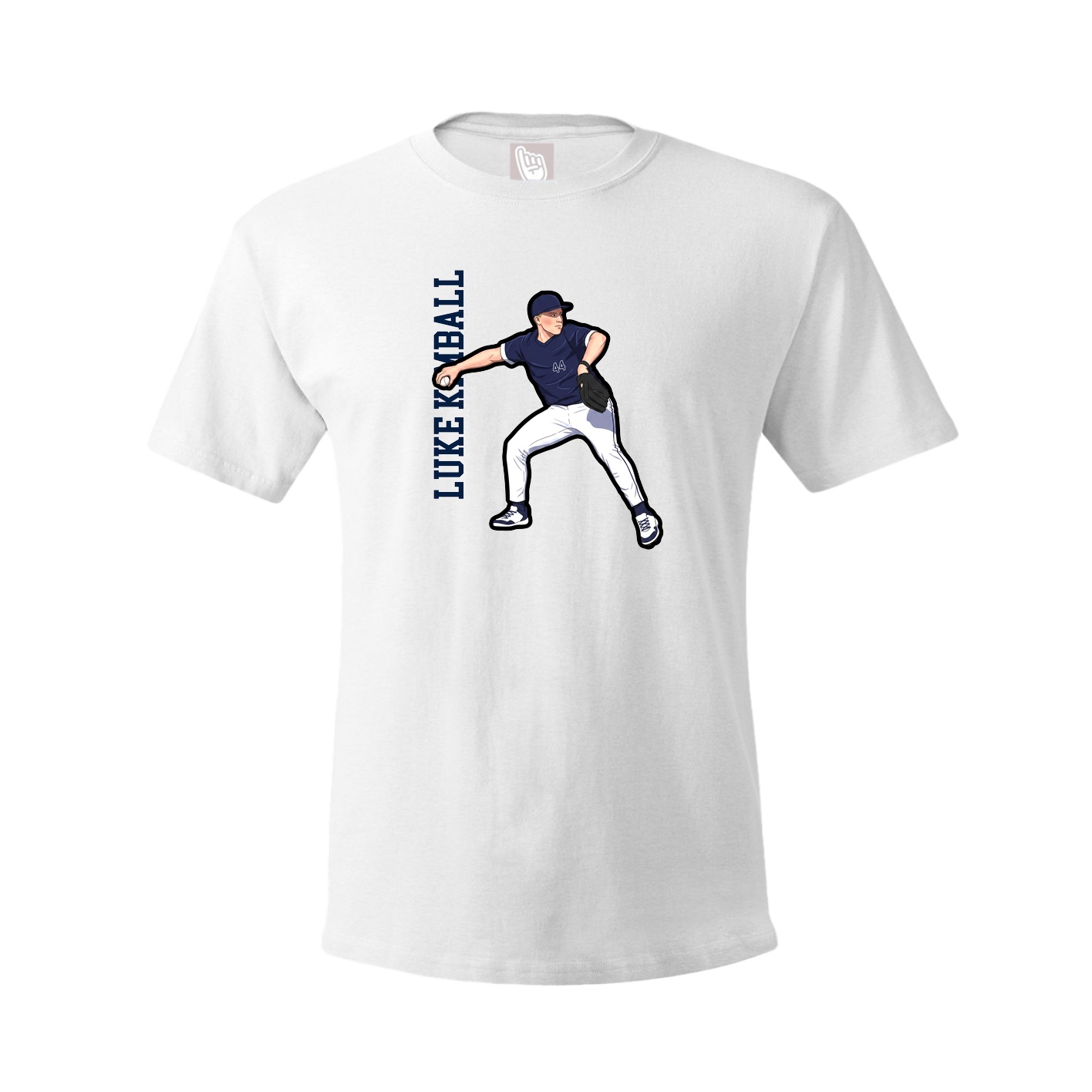 Tee — Name Vertical in White