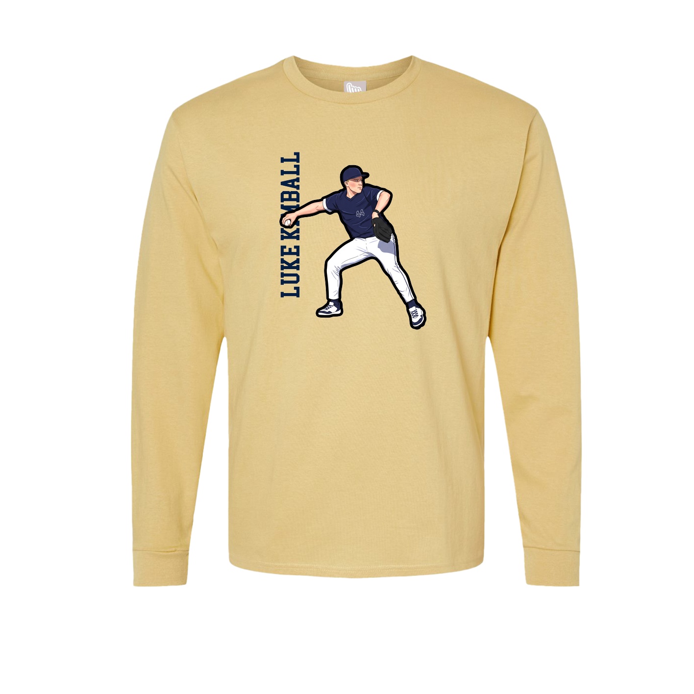 Long Sleeve Tee — Name Vertical in Vegas Gold