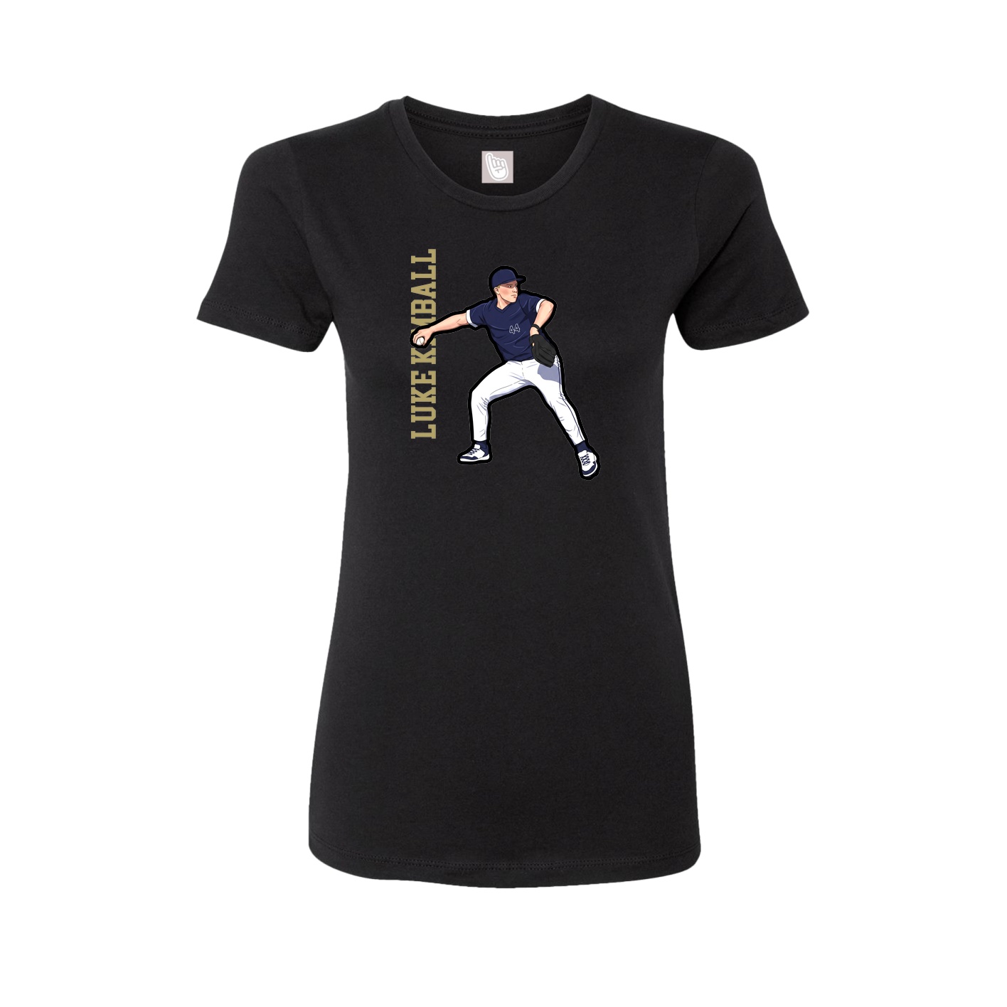 Fitted Women's Tee — Name Vertical in Black