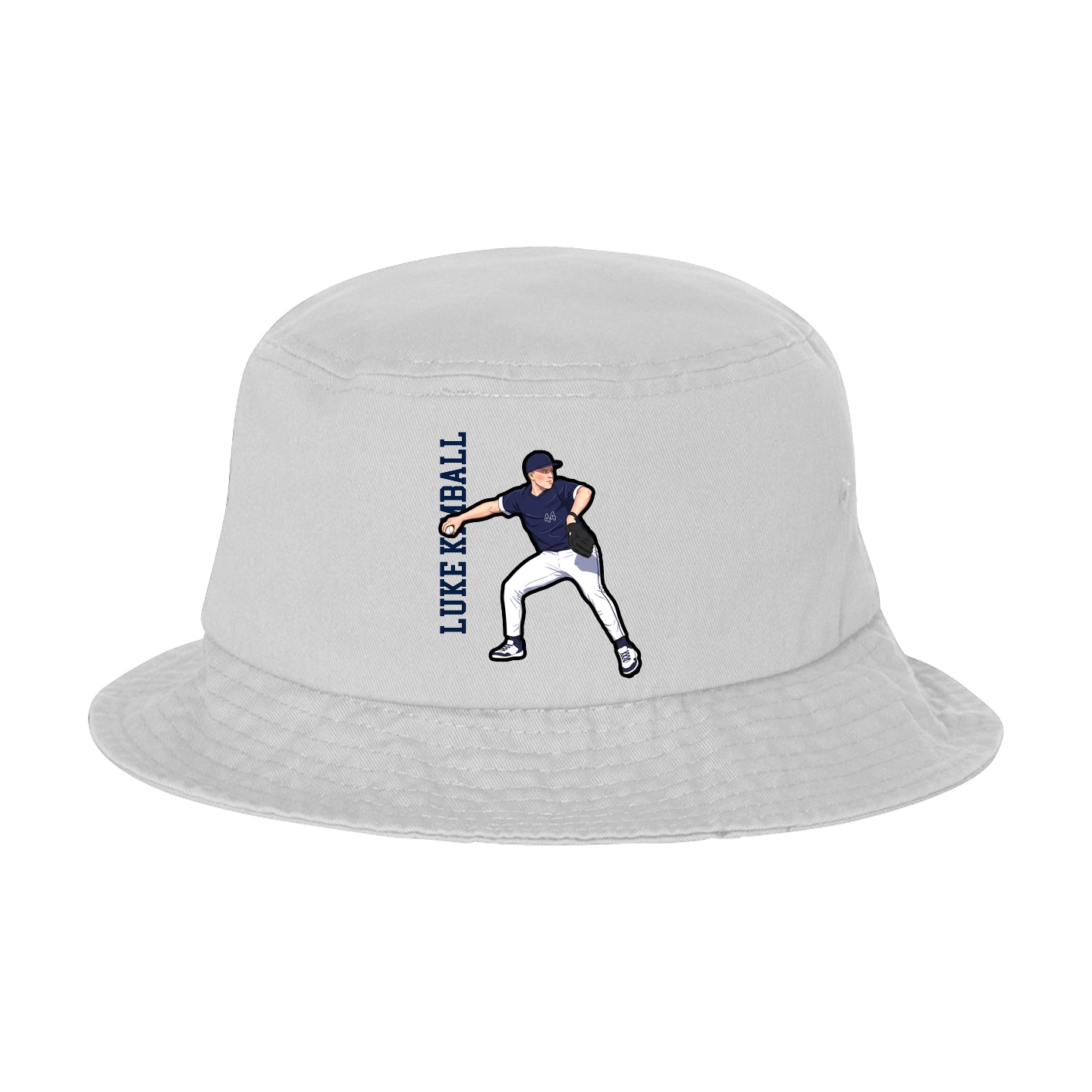 Bucket Cap — Name Vertical in White