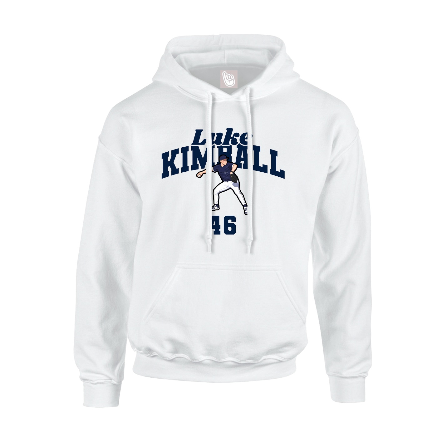 Youth Hoodie — Signature Arch in White