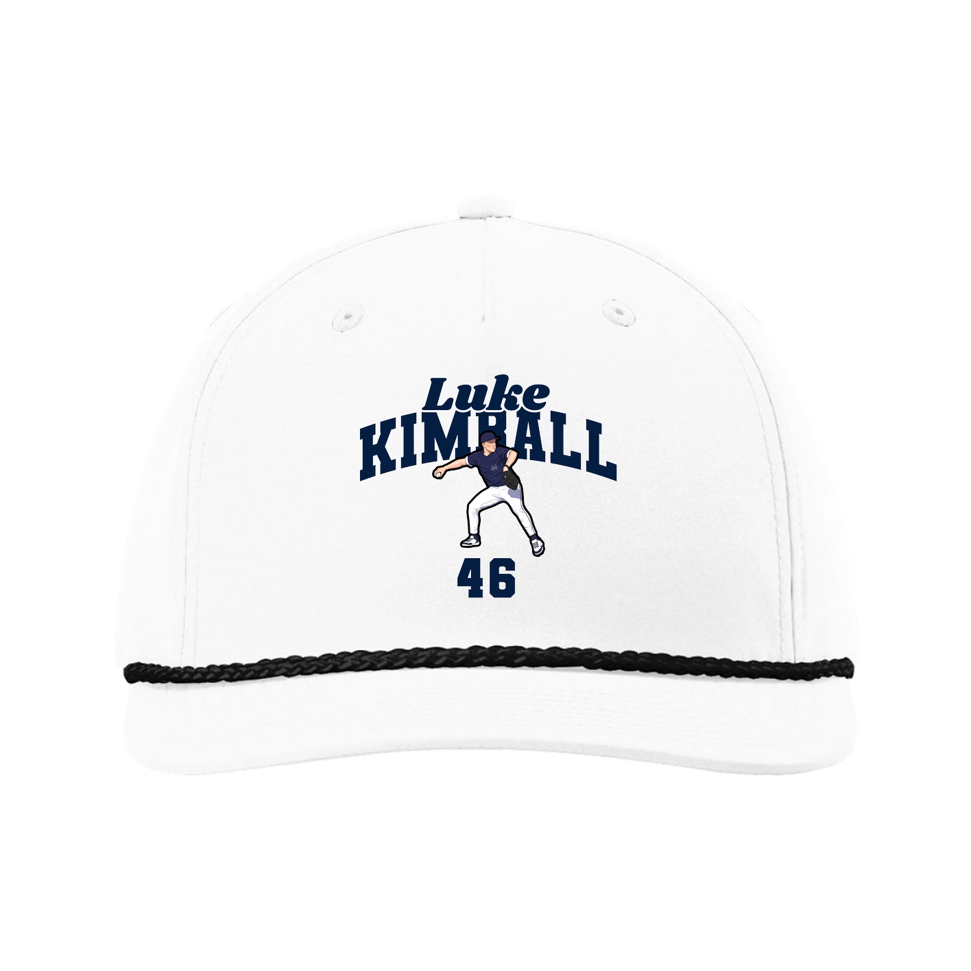 Five-Panel Classic Rope Cap — Signature Arch in White