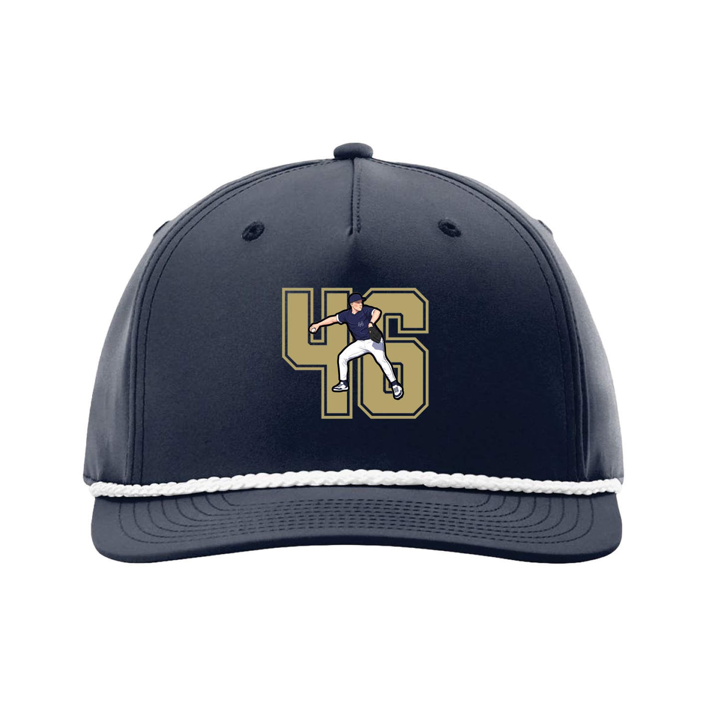 Five-Panel Classic Rope Cap — Number in Navy