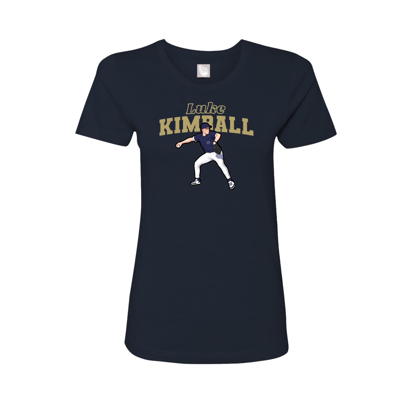 Fitted Women's Tee — Name Arch in Navy