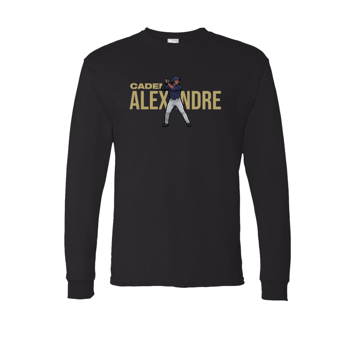 Long Sleeve Tee — Player Name in Black