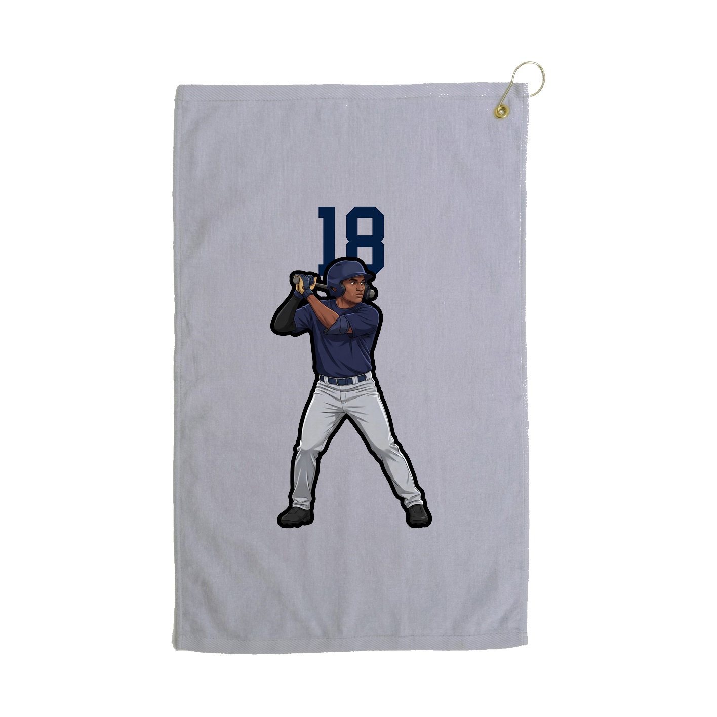 Golf Towel — Number Top in Grey