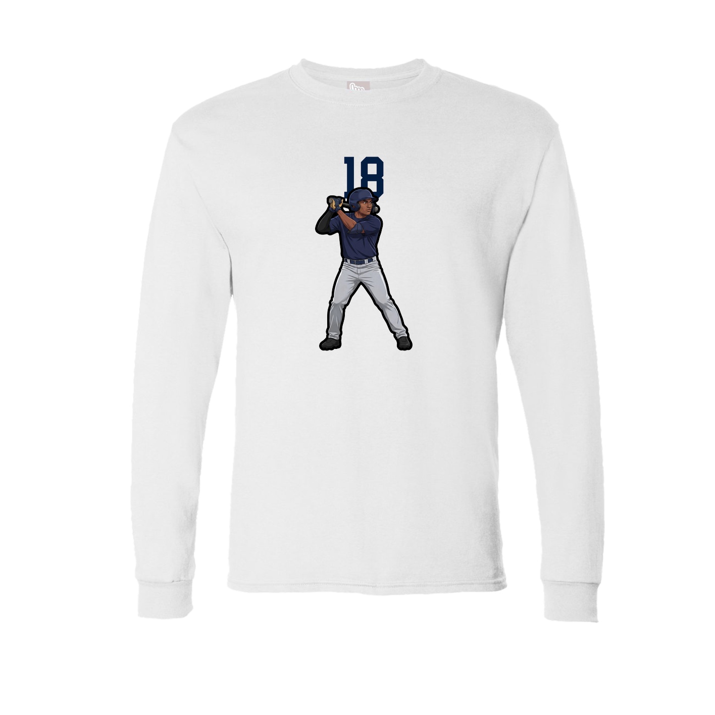 Long Sleeve Tee — Number Top in White