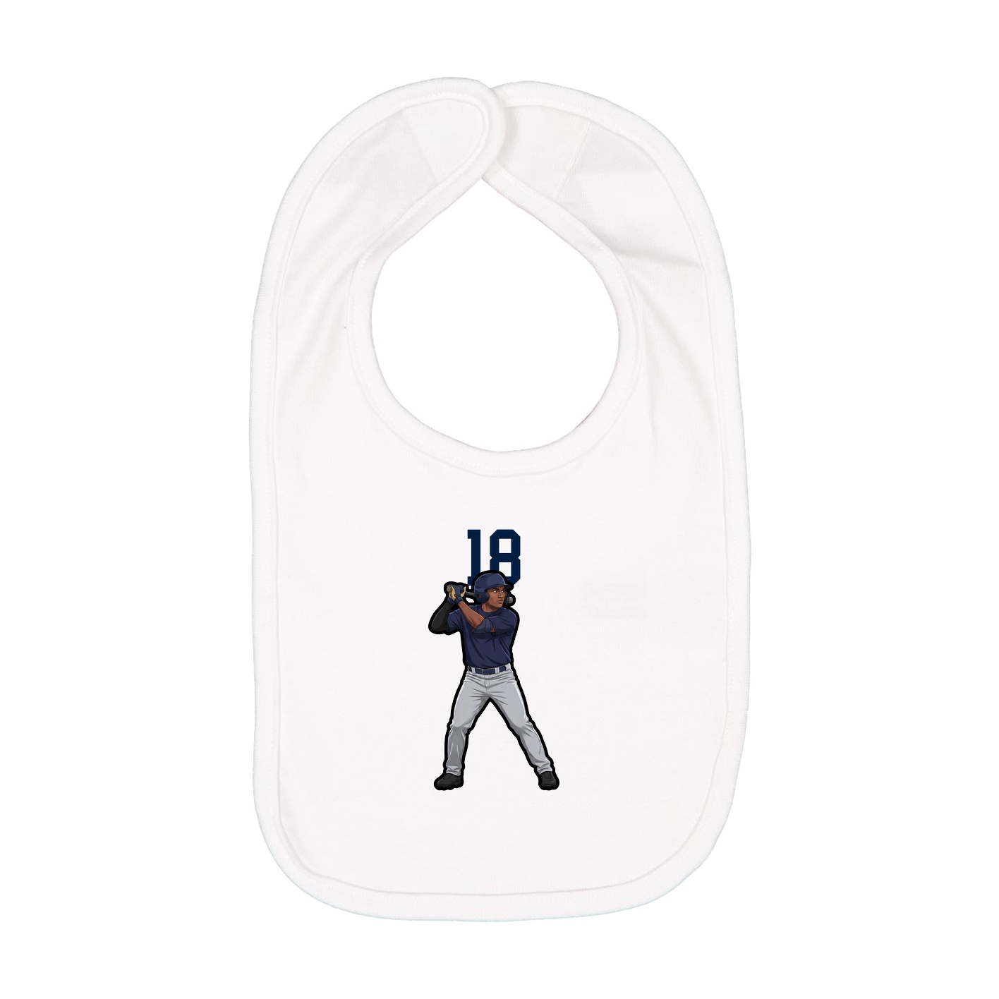 Infant Bib — Number Top in White