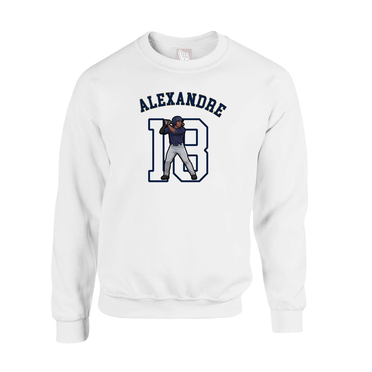 Fleece Crew — Shirsey Arch in White