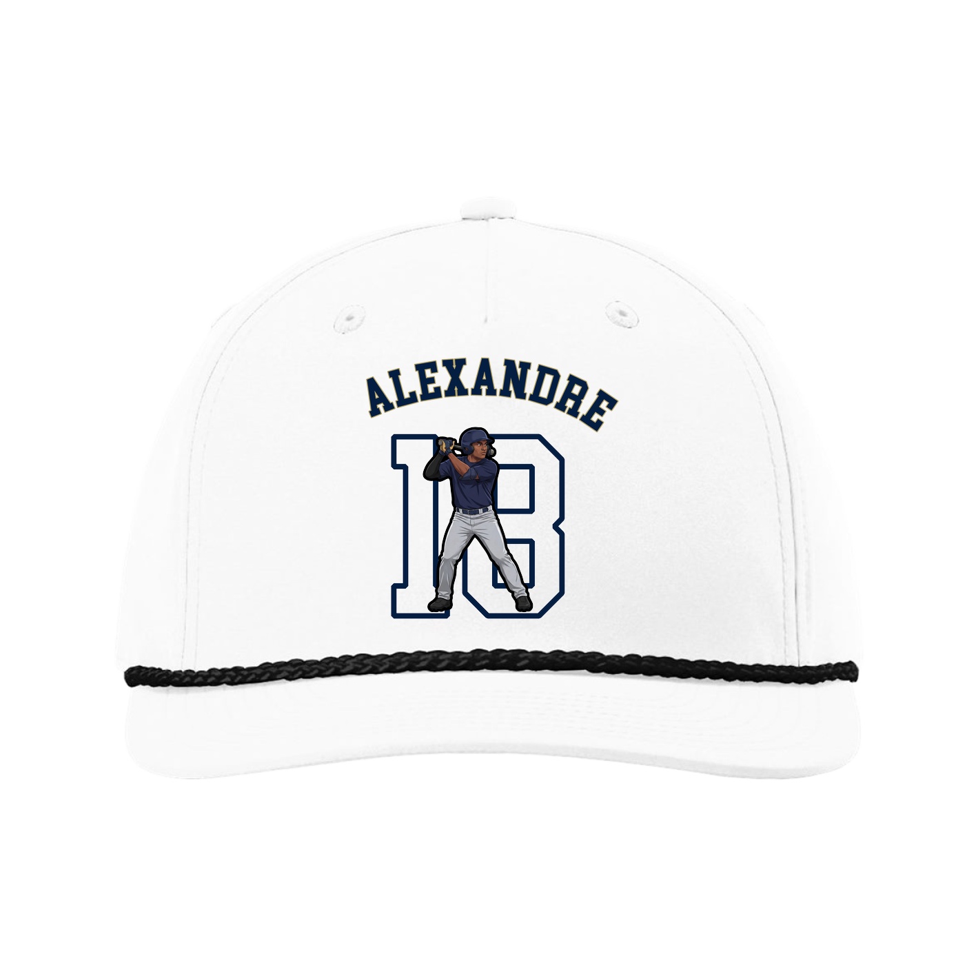 Five-Panel Classic Rope Cap — Shirsey Arch in White