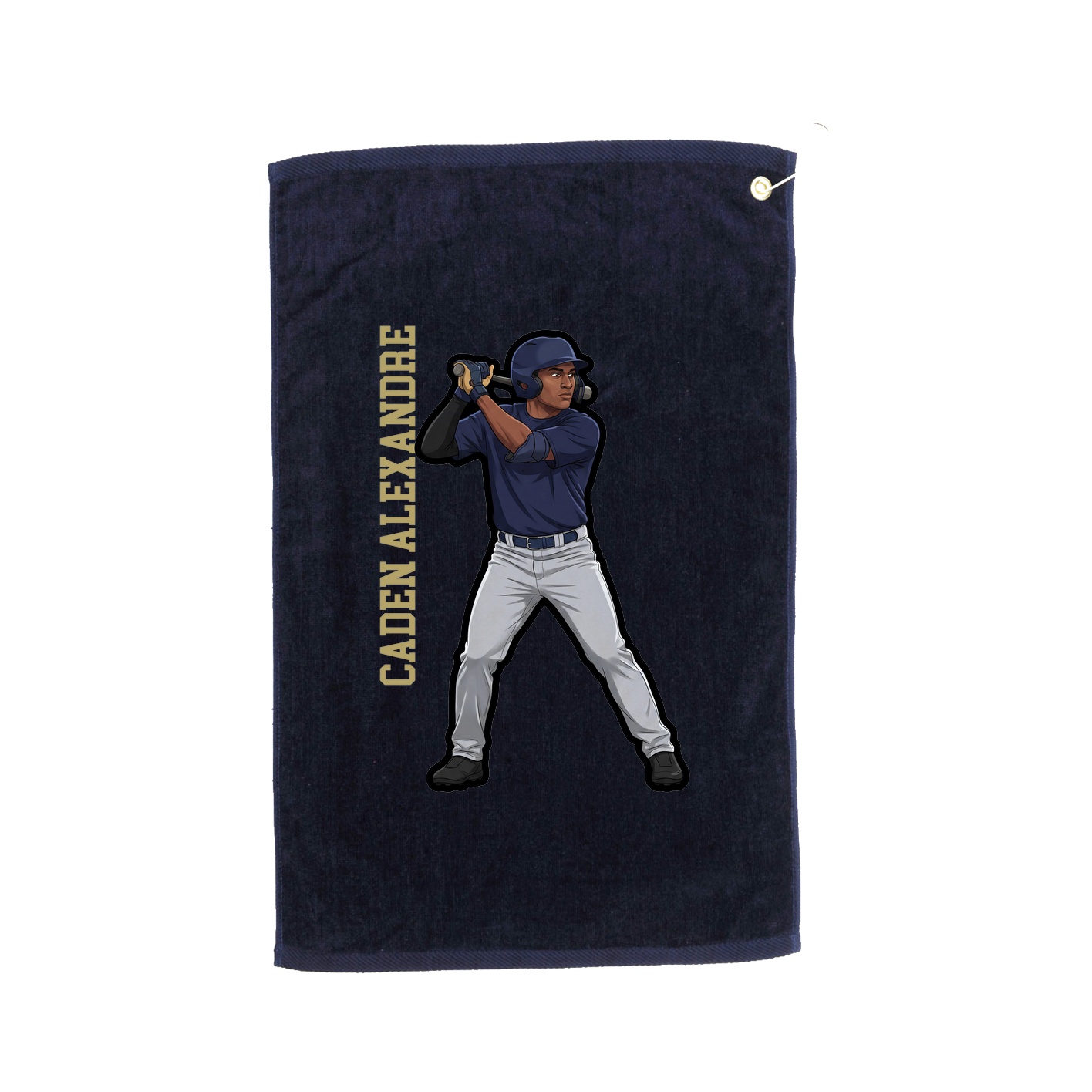 Golf Towel — Name Vertical in Navy