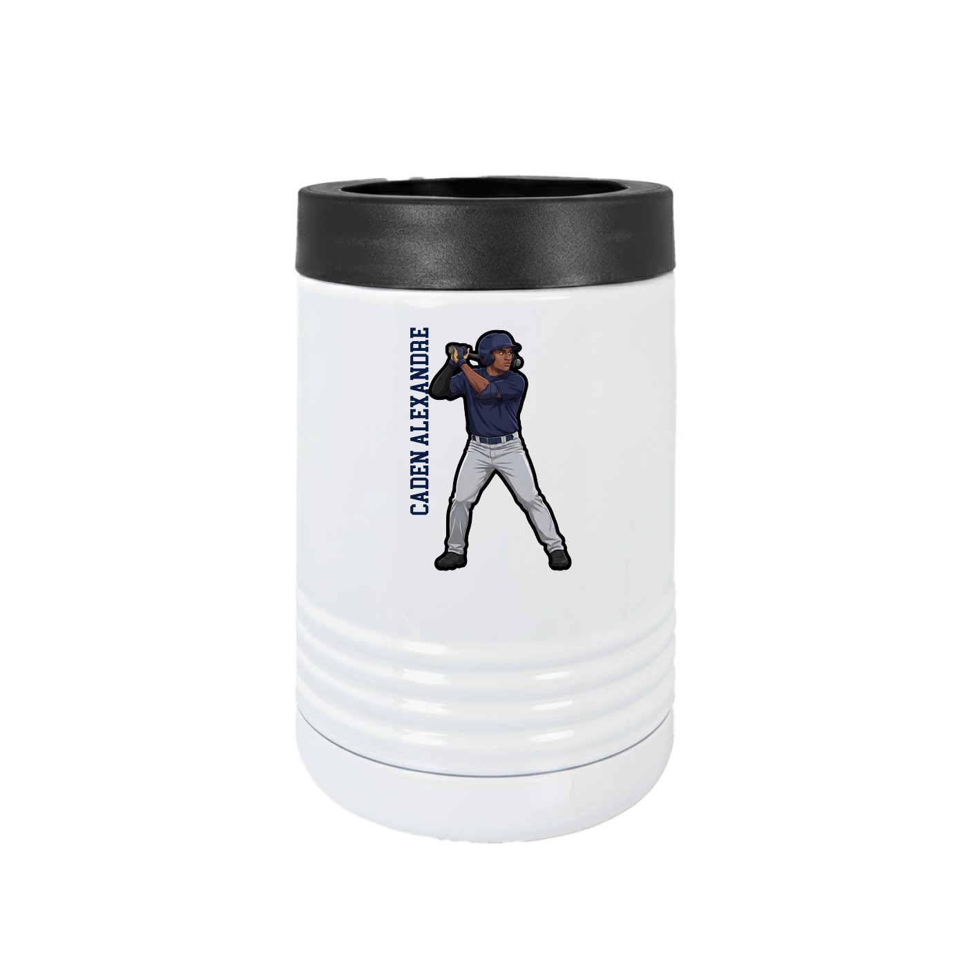 Beverage Holder — Name Vertical in White