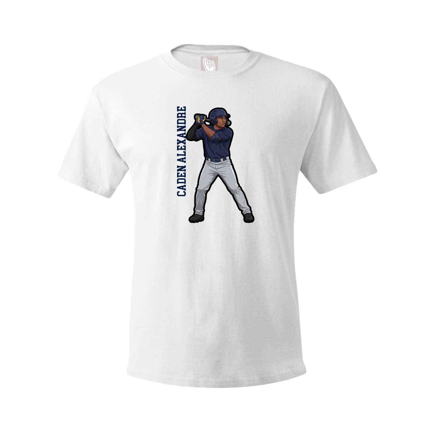 Tee — Name Vertical in White