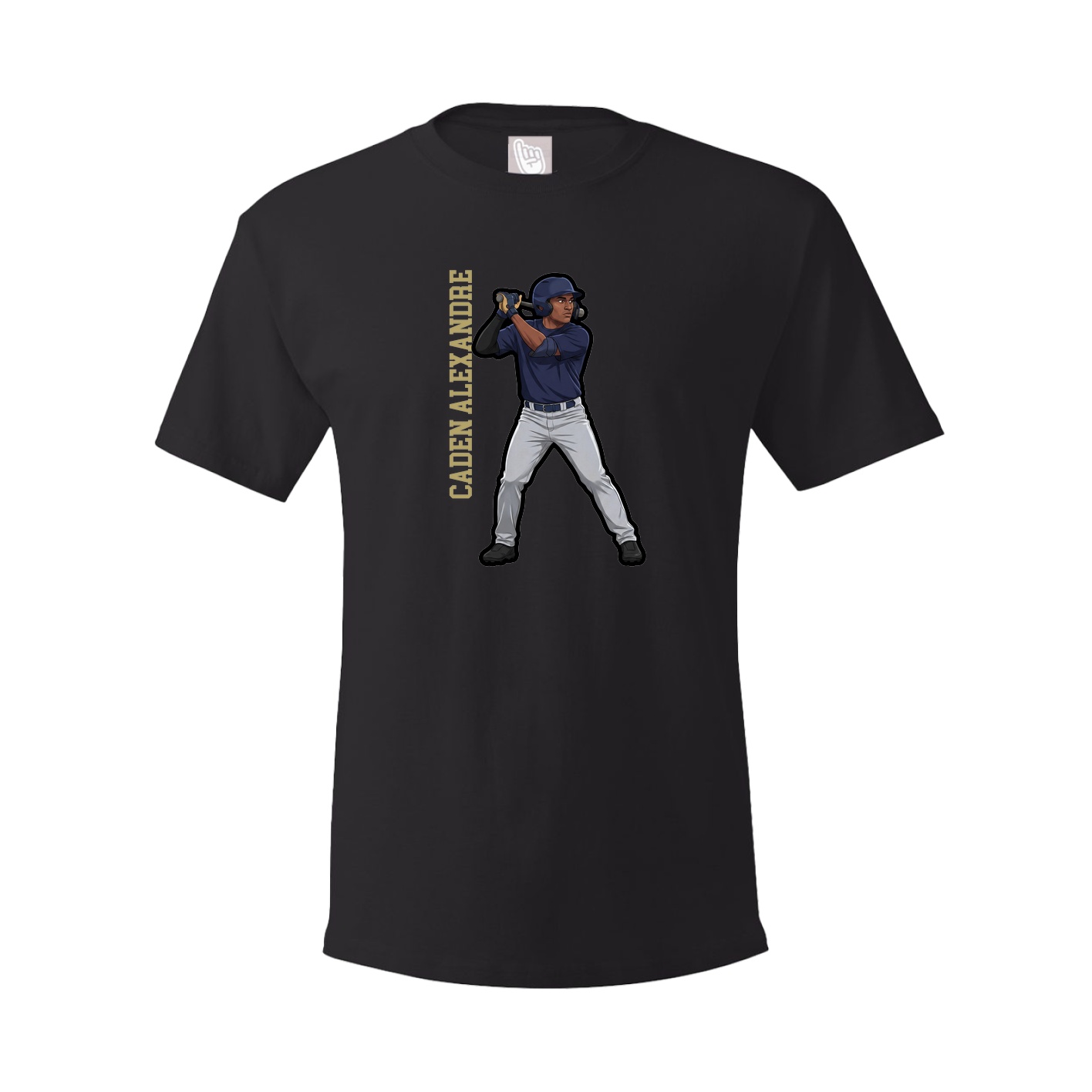 Youth Tee — Name Vertical in Black