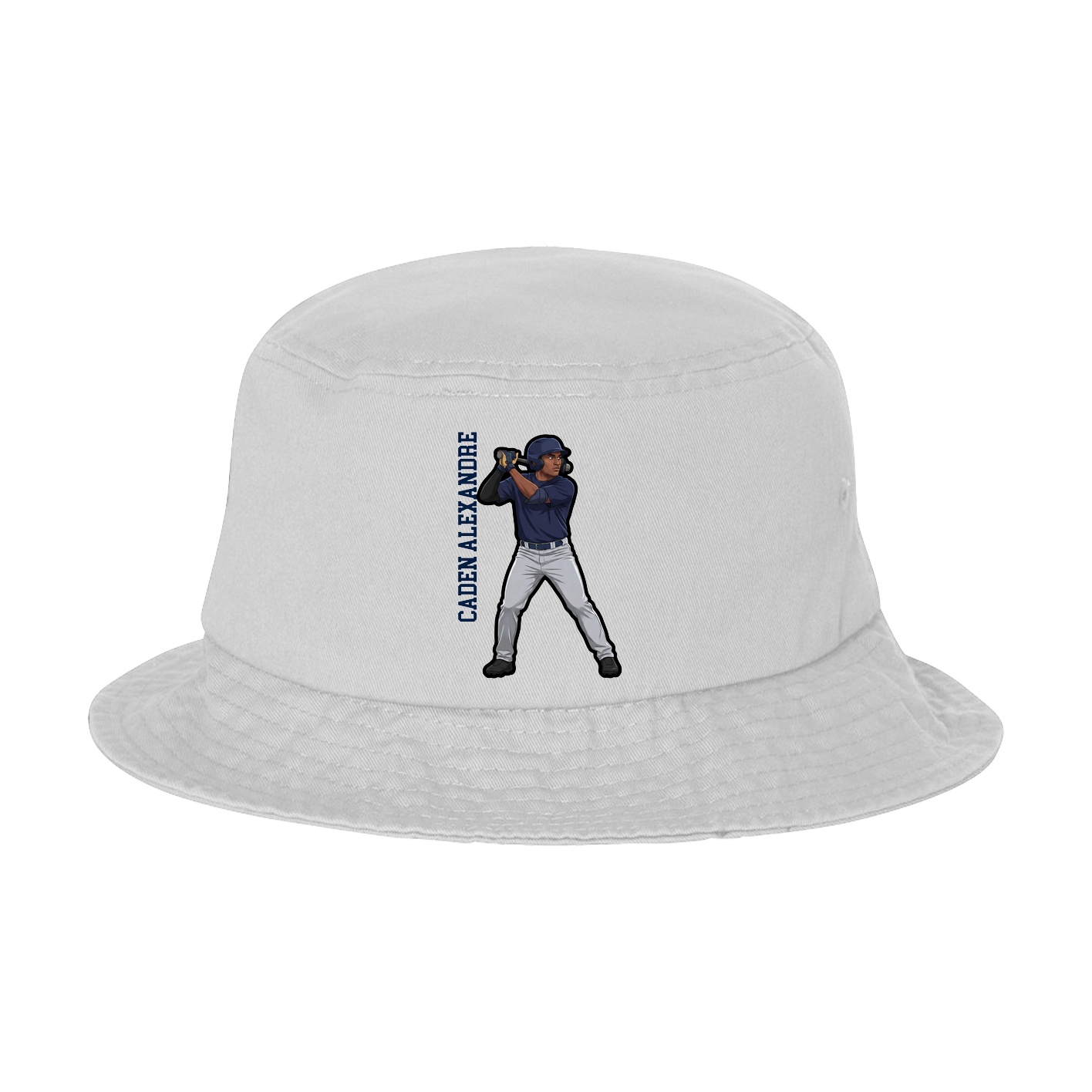 Bucket Cap — Name Vertical in White