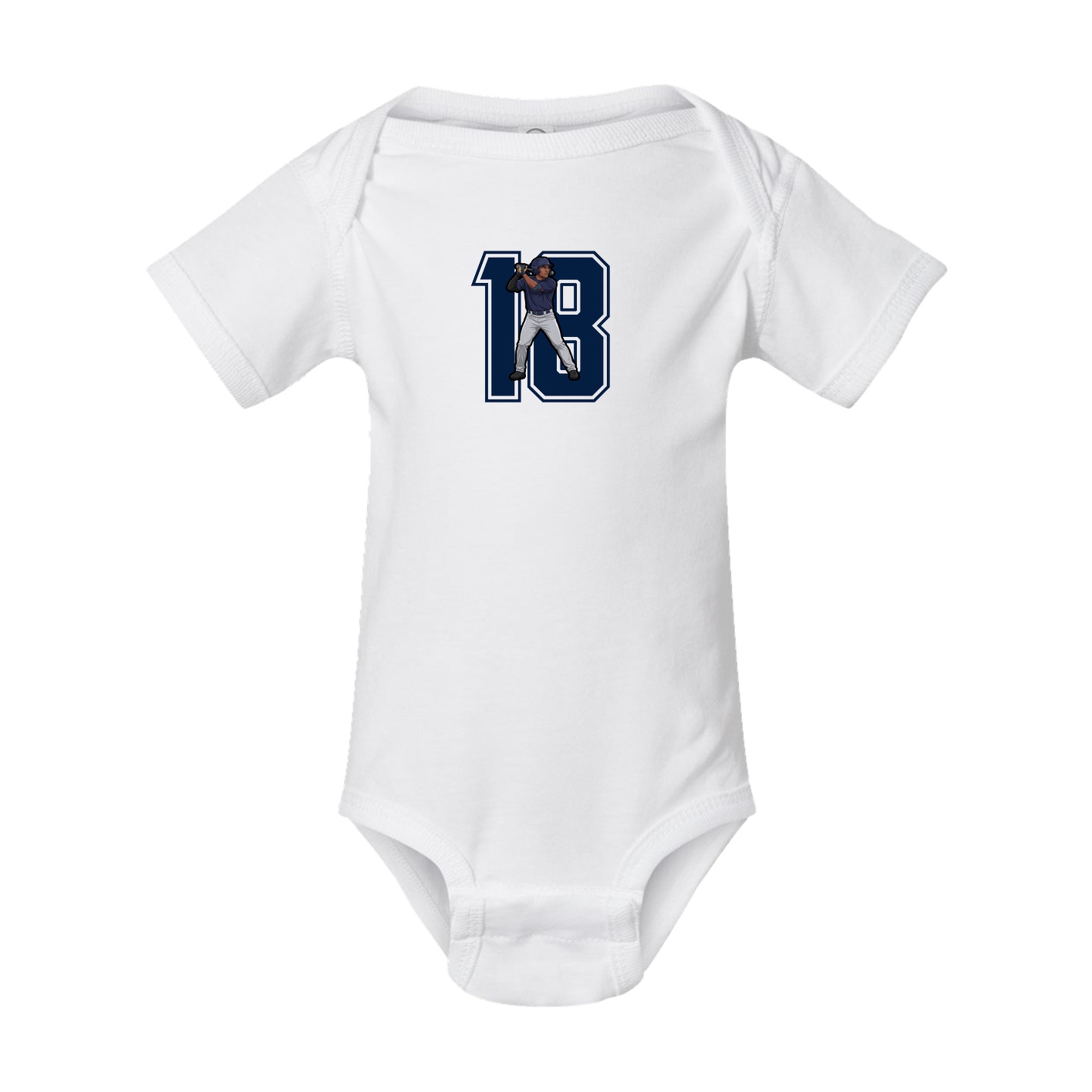 Baby Onesie — Number in White